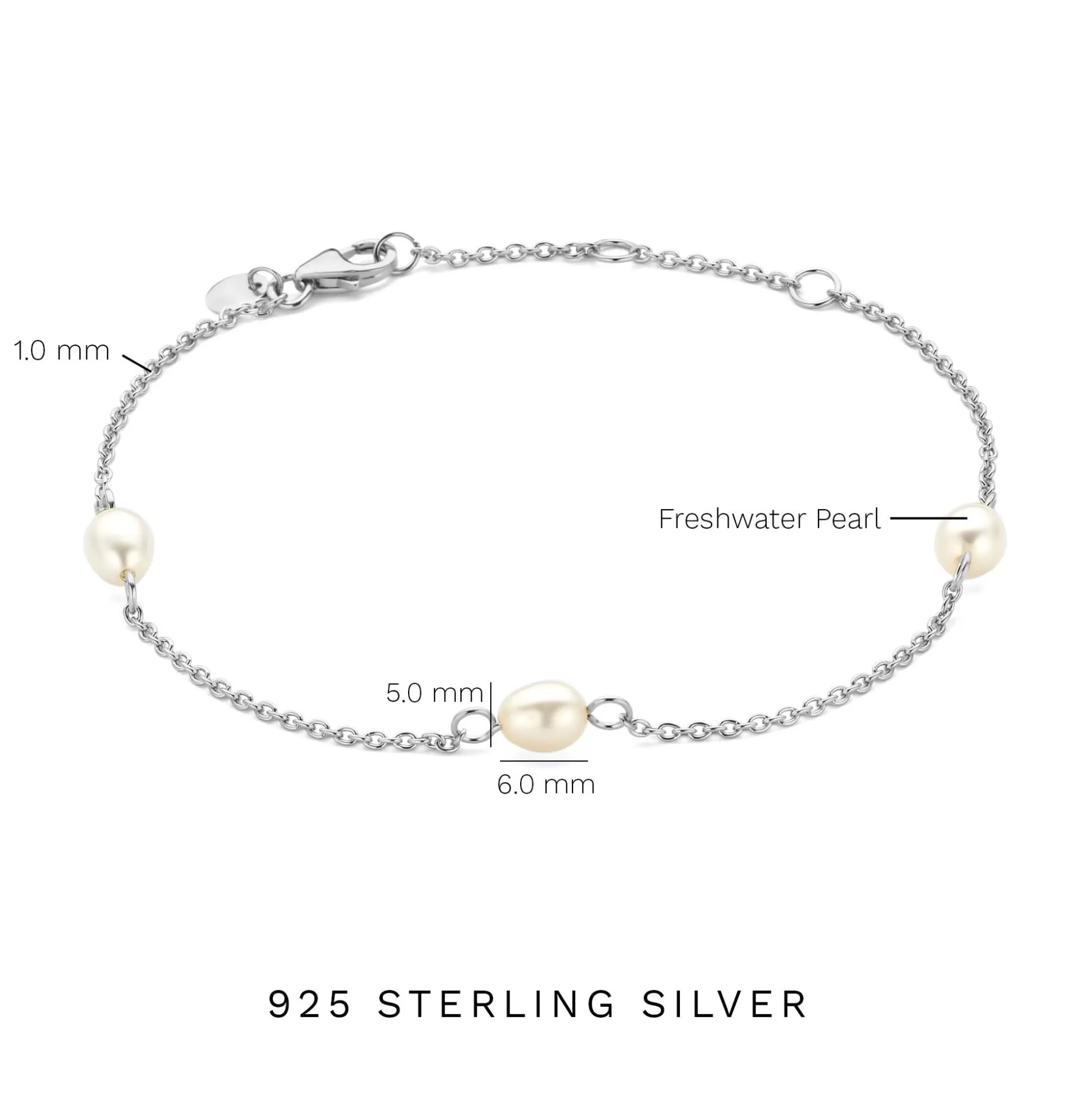 Store Brioso Cortona Ambra Bracciale In Argento Sterling 925 Con Perle D'Acqua Dolce Bracciali