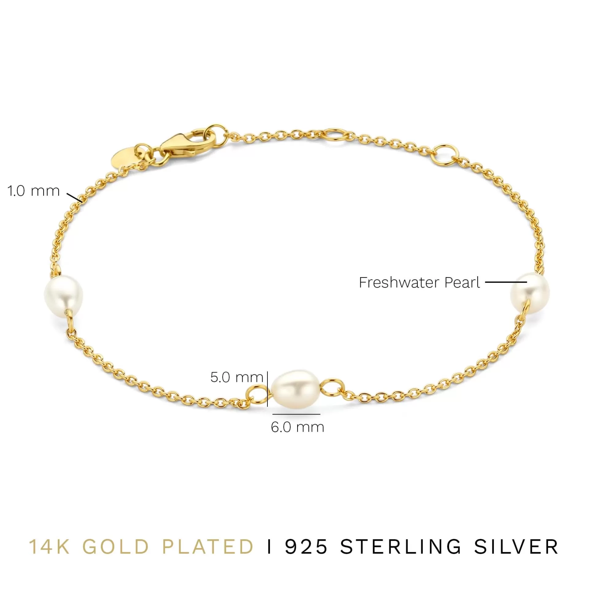 Hot Brioso Cortona Ambra Bracciale In Argento Sterling 925 Placcato Oro Con Perle D'Acqua Dolce Bracciali