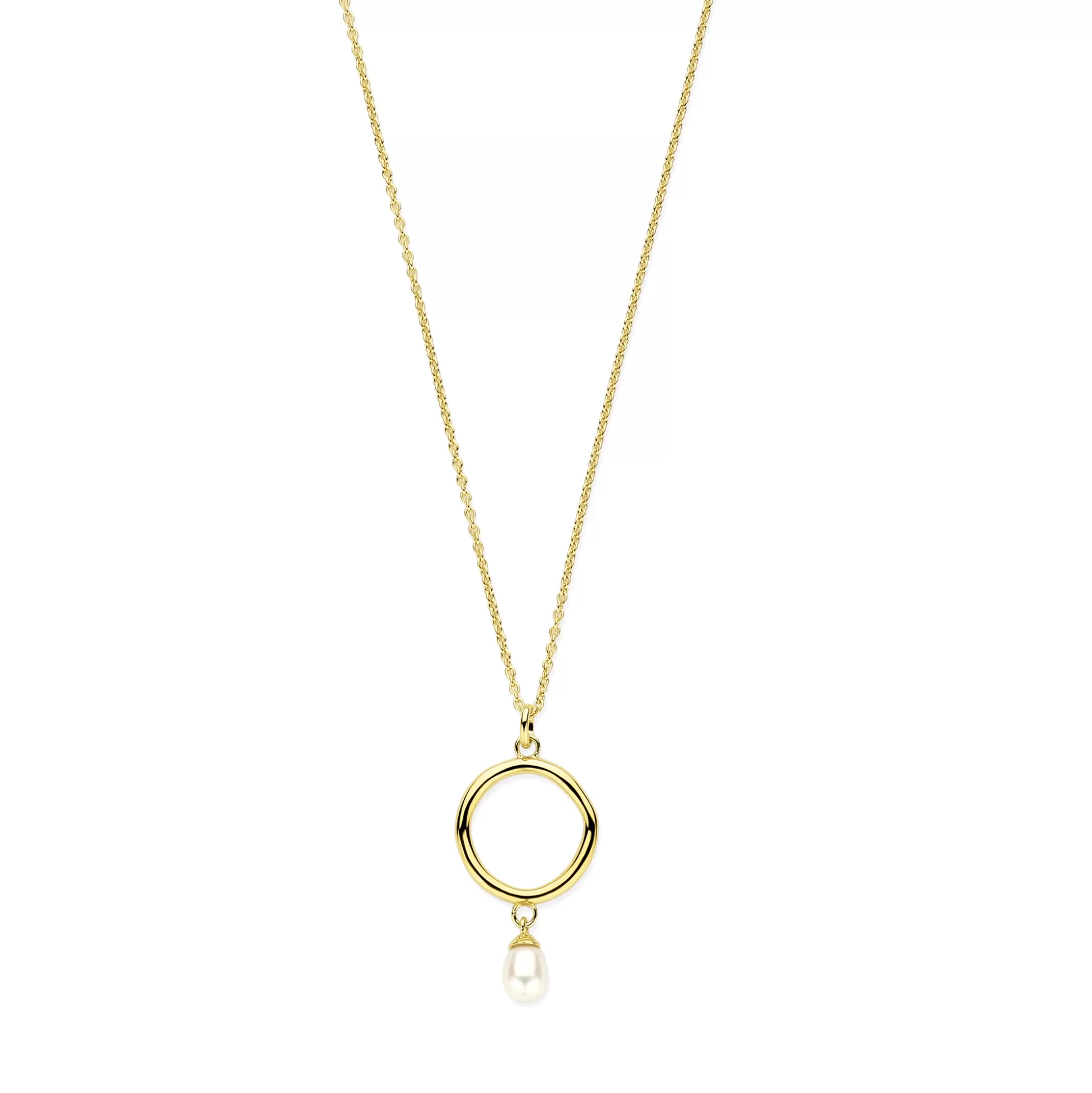 Hot Brioso Cortona Ambra Collana In Argento Sterling 925 Placcata Oro Con Perla D'Acqua Dolce Collane