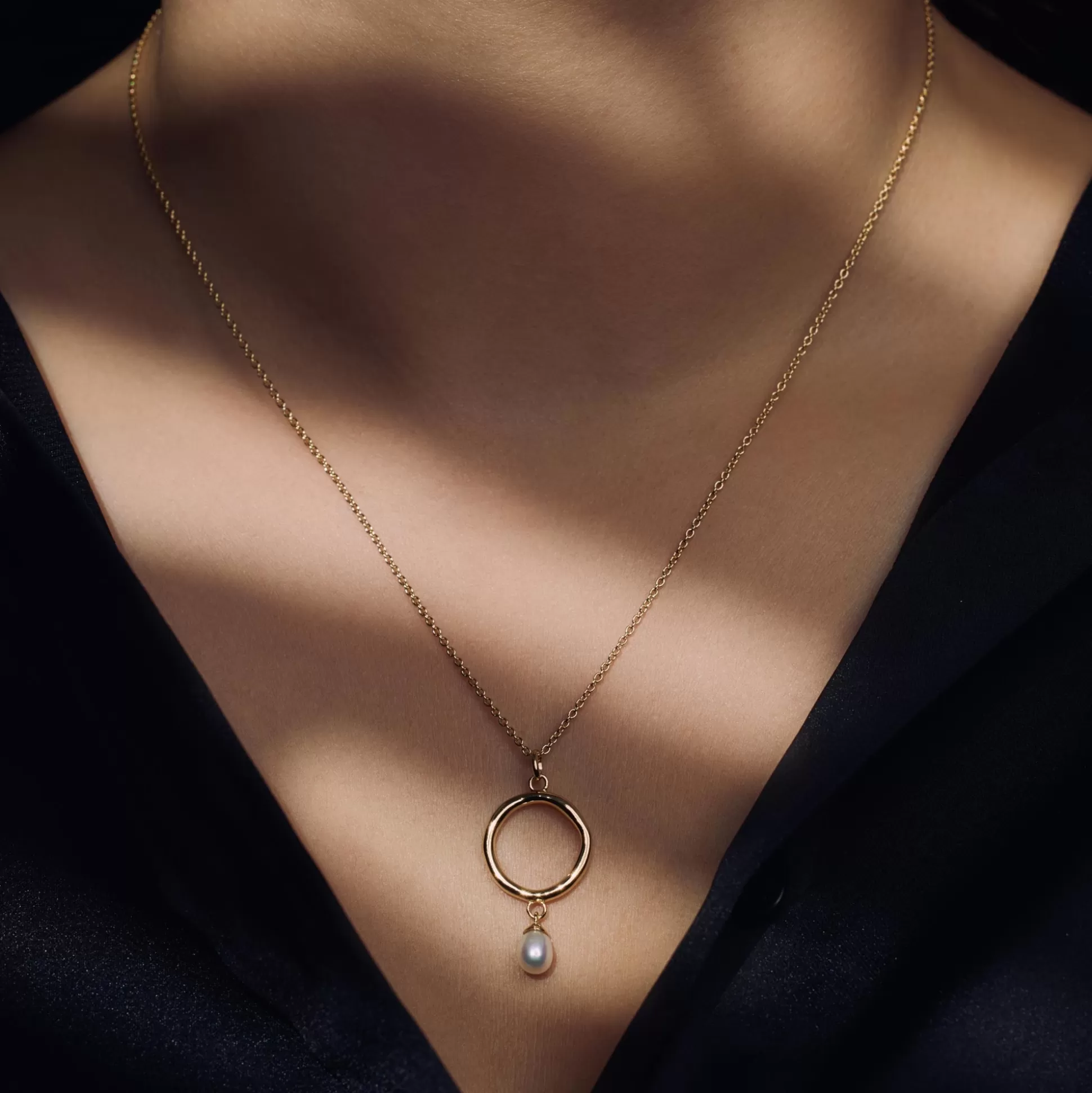Hot Brioso Cortona Ambra Collana In Argento Sterling 925 Placcata Oro Con Perla D'Acqua Dolce Collane