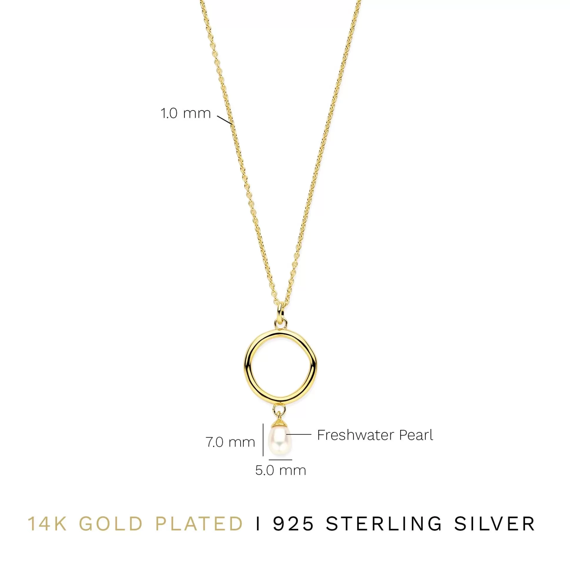 Hot Brioso Cortona Ambra Collana In Argento Sterling 925 Placcata Oro Con Perla D'Acqua Dolce Collane