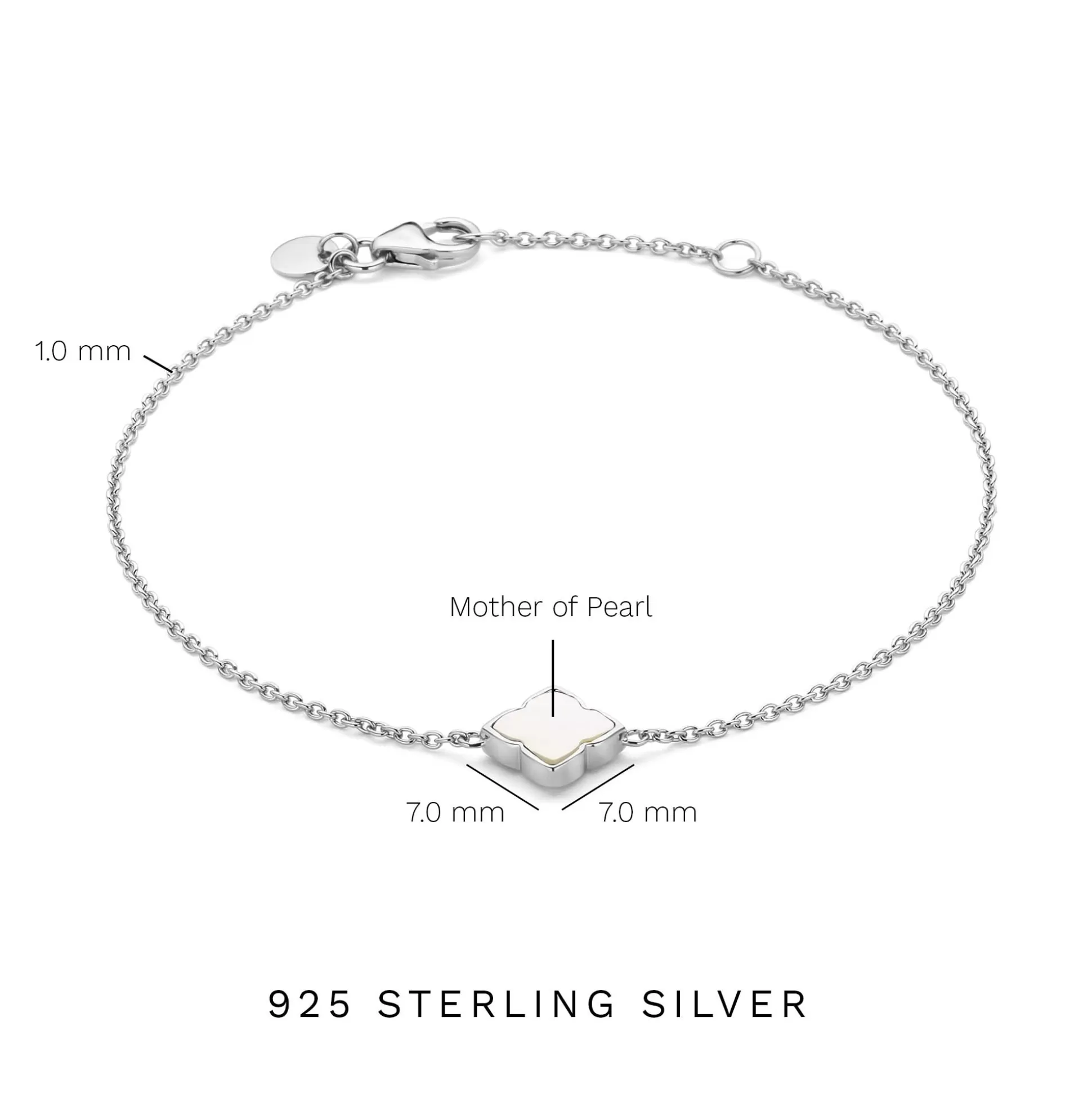 New Brioso Cortona Dara Bracciale In Argento Sterling 925 Con Madreperla Bracciali