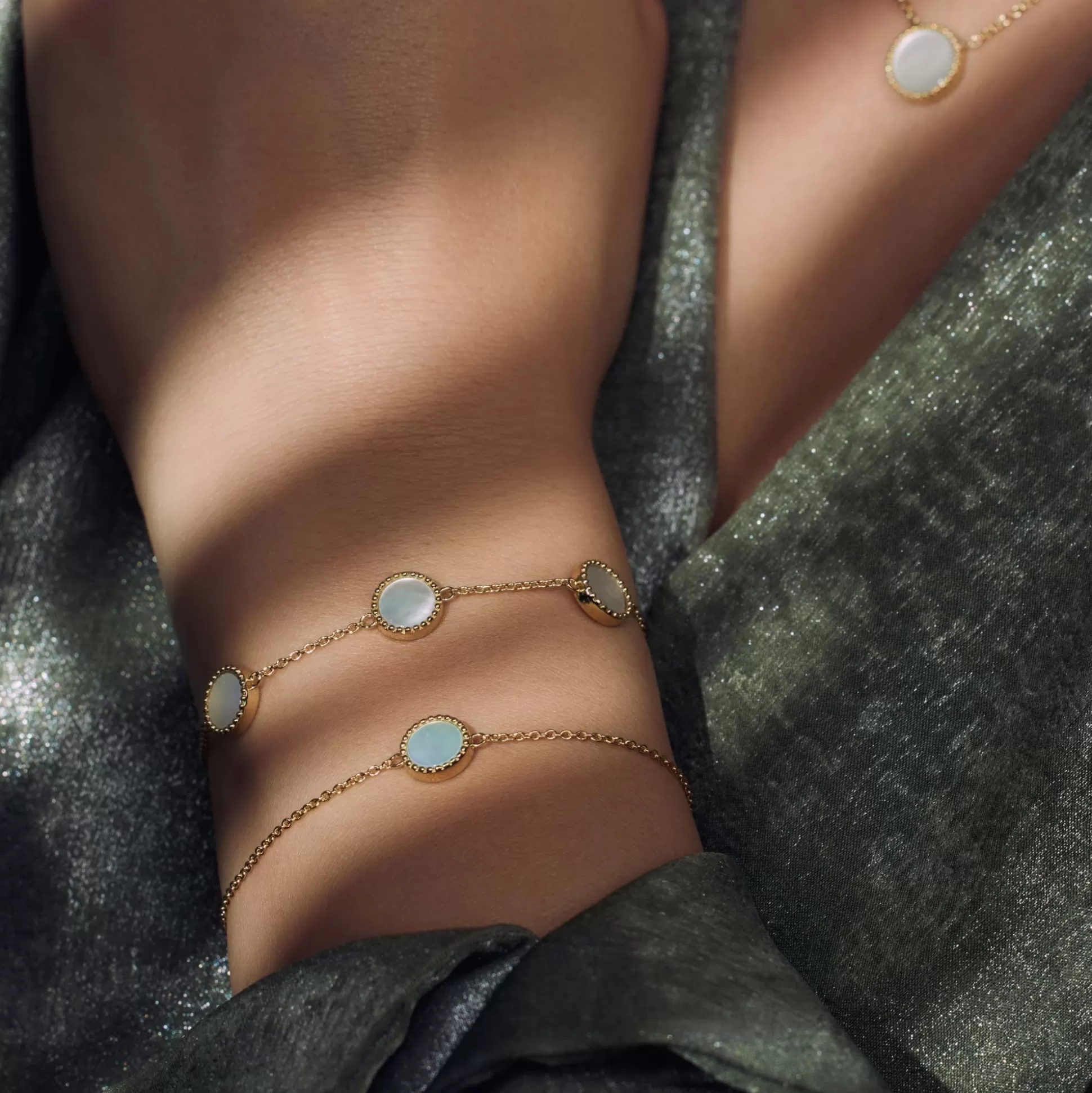 Online Brioso Cortona Dara Bracciale In Argento Sterling 925 Placcato Oro Con Madreperla Bracciali