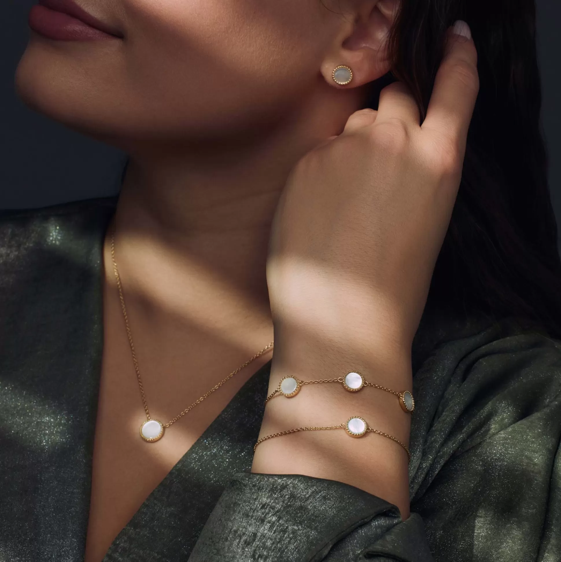 Best Brioso Cortona Dara Collana In Argento Sterling 925 Placcata Oro Con Madreperla Collane