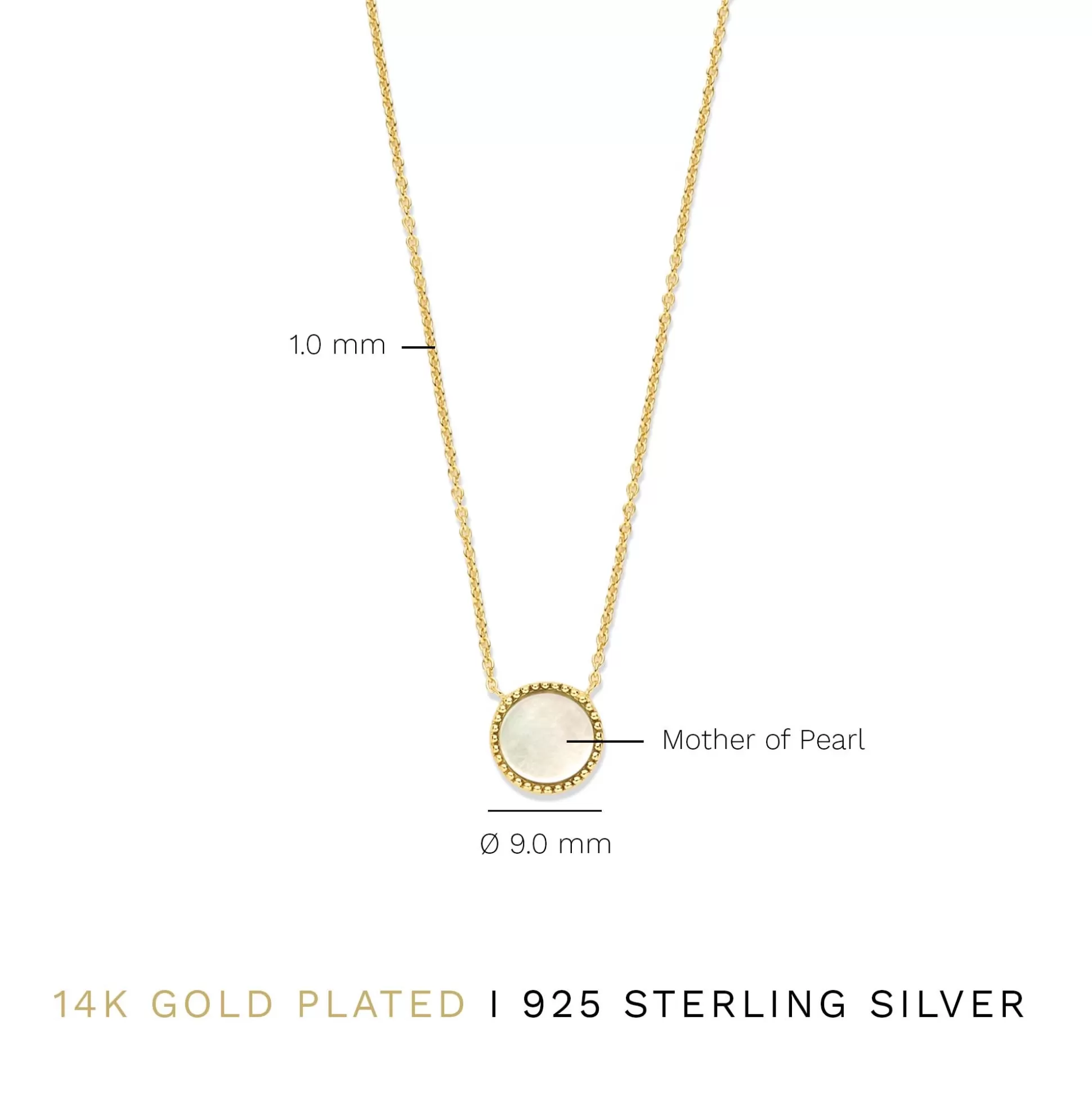 Best Brioso Cortona Dara Collana In Argento Sterling 925 Placcata Oro Con Madreperla Collane
