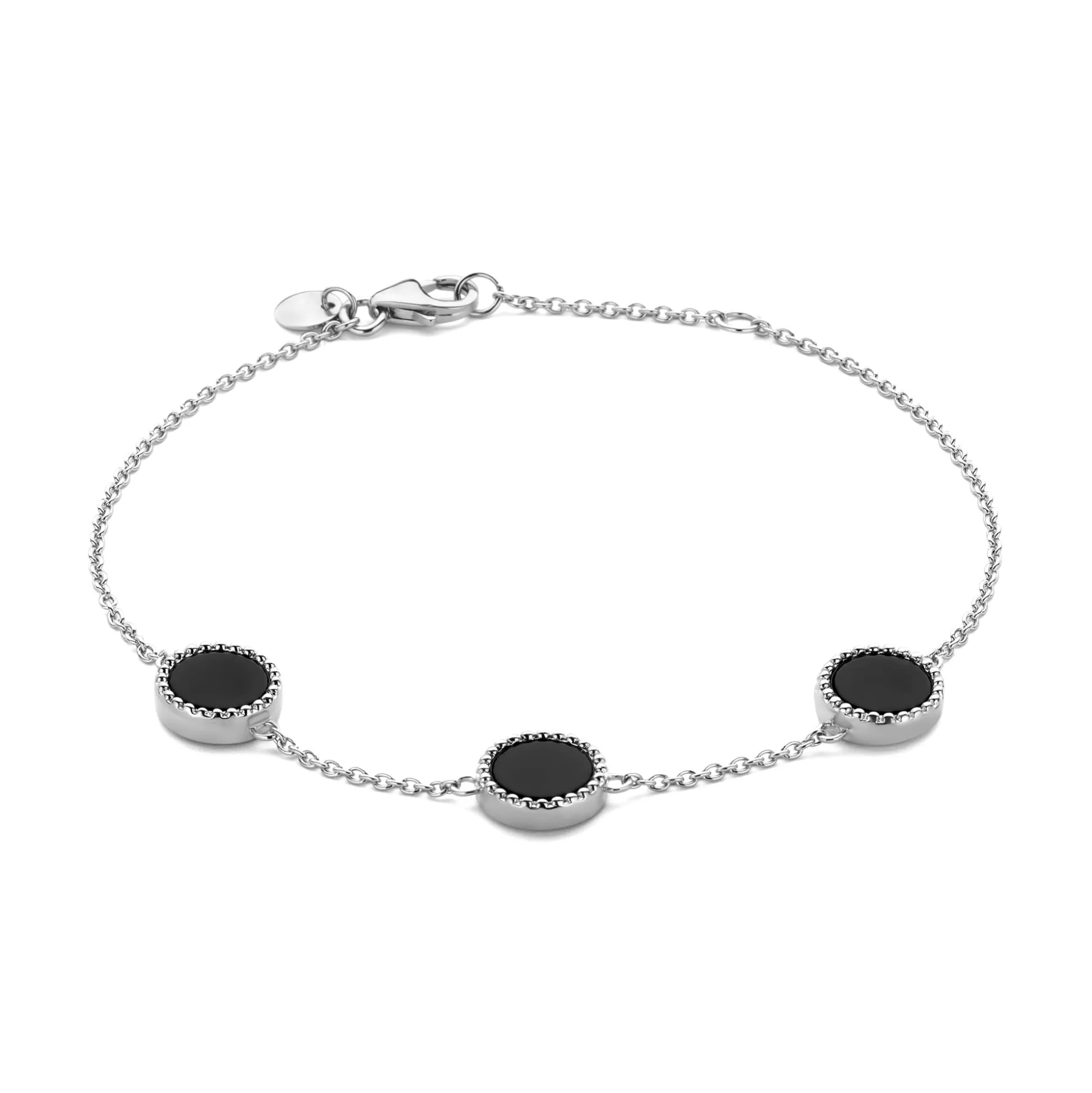 Outlet Brioso Cortona Giulia Bracciale In Argento Sterling 925 Con Onice Nero Bracciali