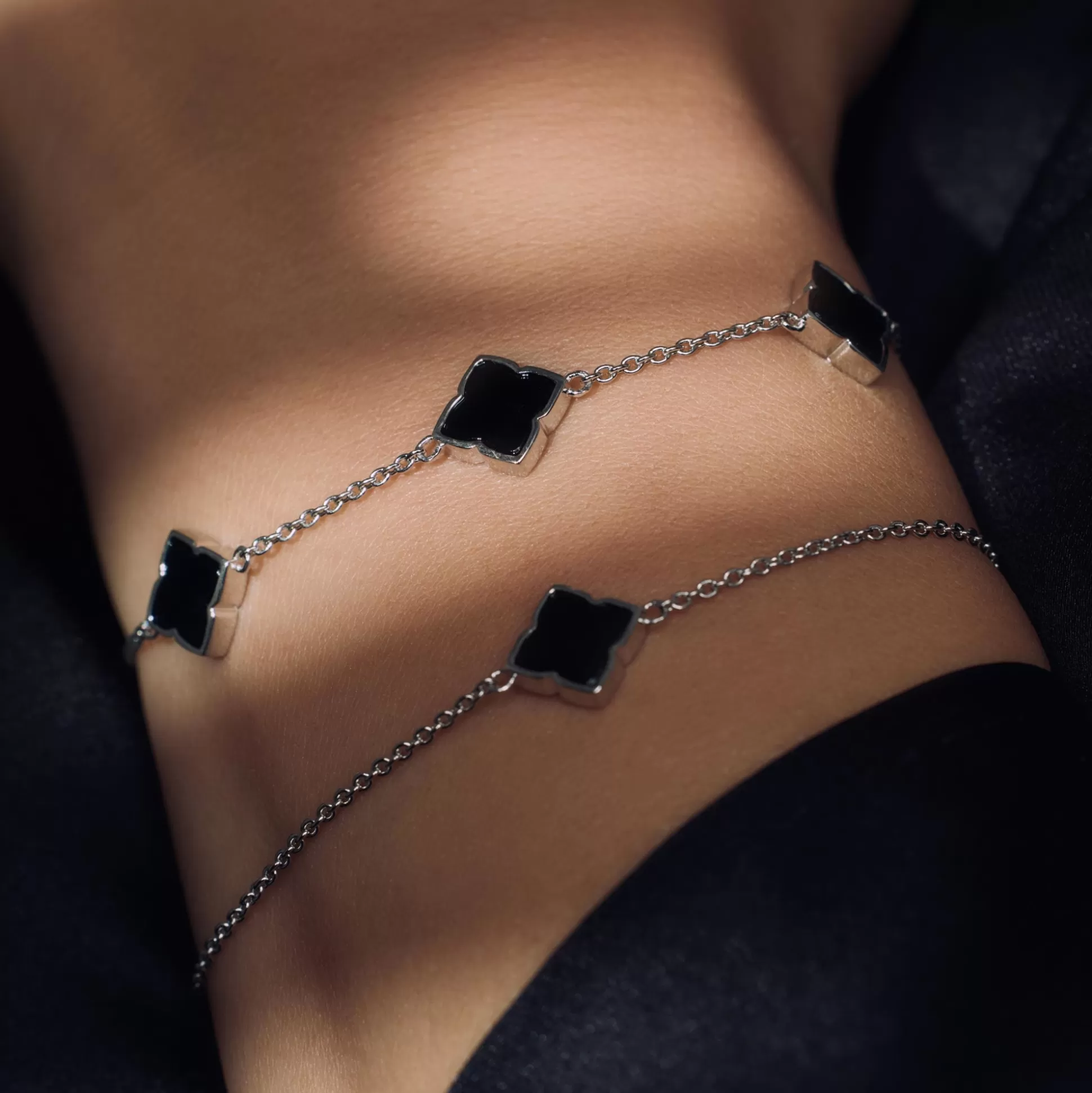 Hot Brioso Cortona Giulia Bracciale In Argento Sterling 925 Con Onice Nero Bracciali