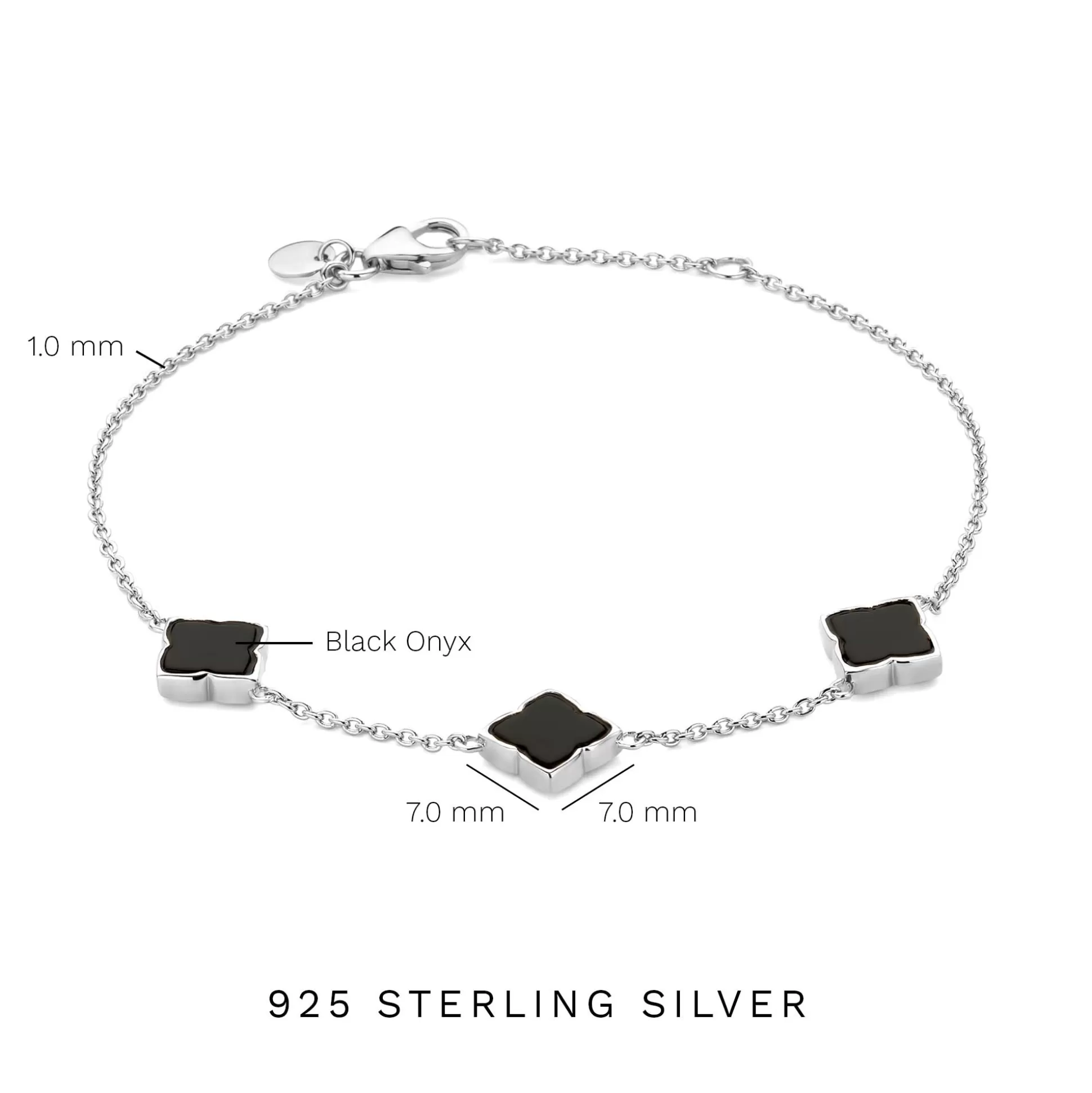 Hot Brioso Cortona Giulia Bracciale In Argento Sterling 925 Con Onice Nero Bracciali