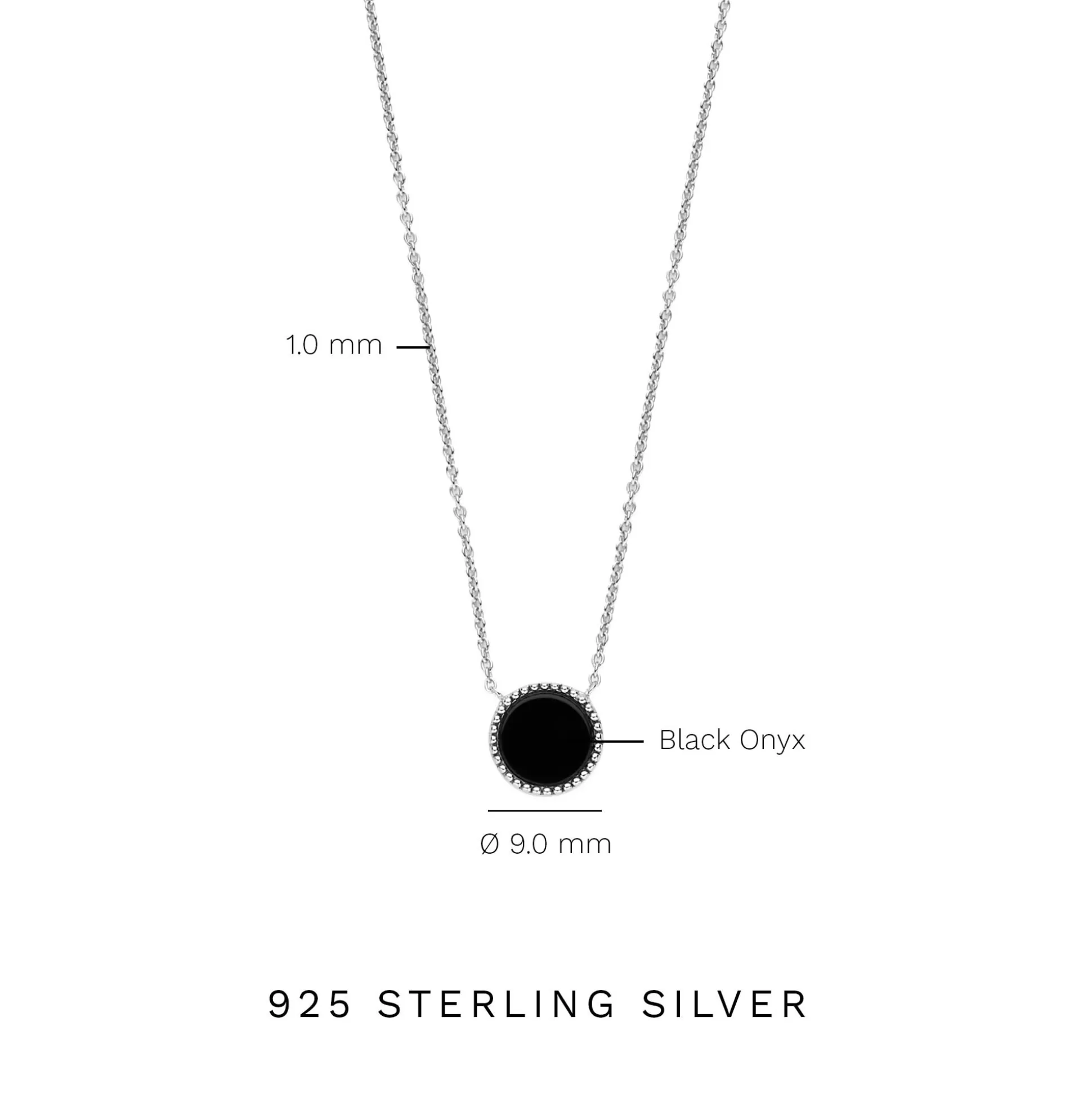 Clearance Brioso Cortona Giulia Collana In Argento Sterling 925 Con Onice Nero Collane