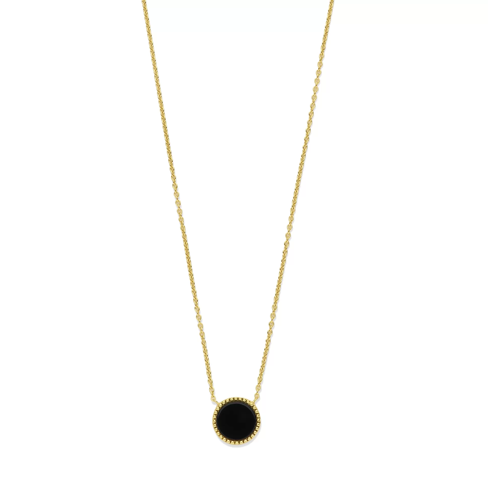 Clearance Brioso Cortona Giulia Collana In Argento Sterling 925 Placcata Oro Con Onice Nero Collane