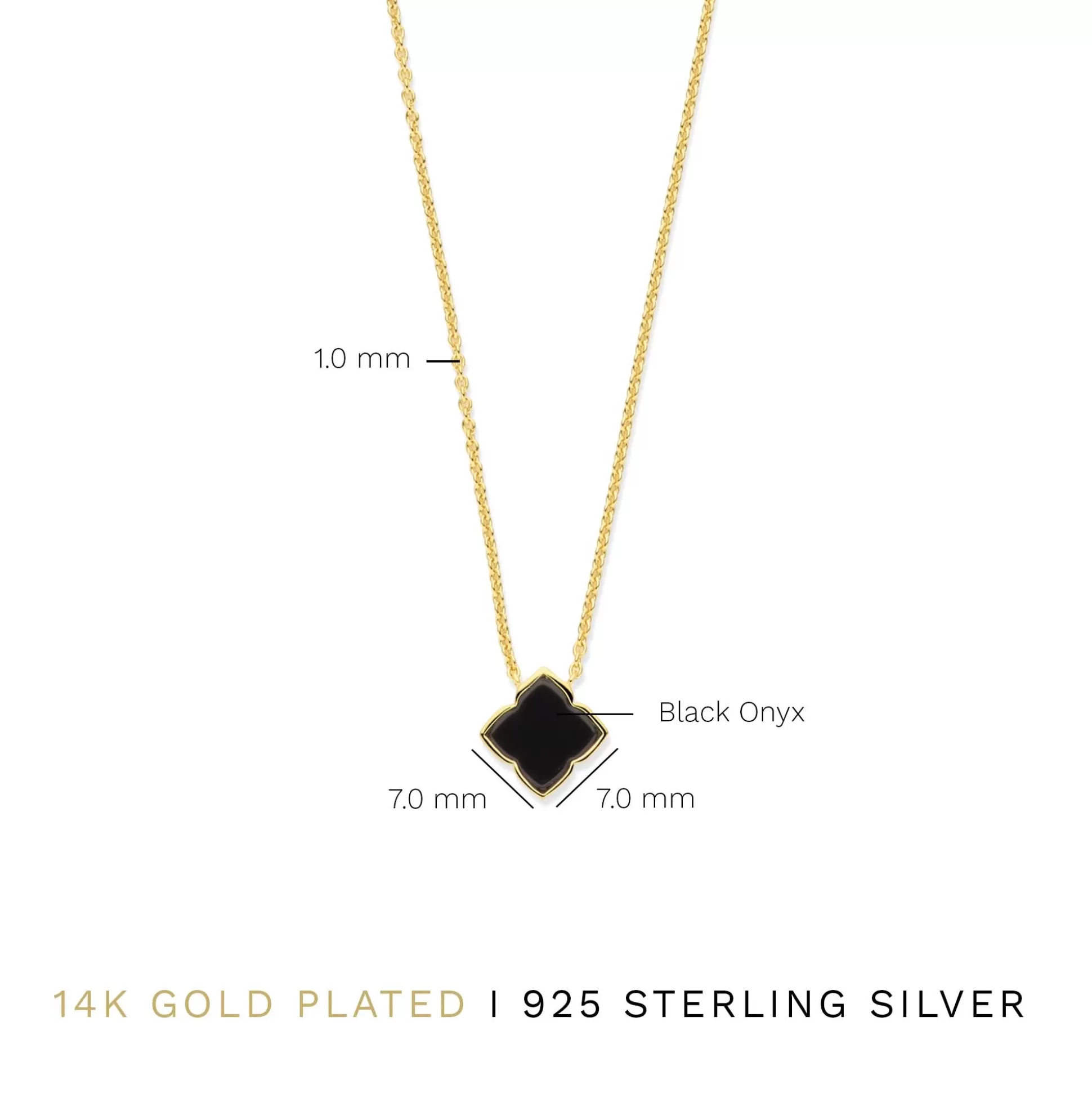 Hot Brioso Cortona Giulia Collana In Argento Sterling 925 Placcata Oro Con Onice Nero Collane