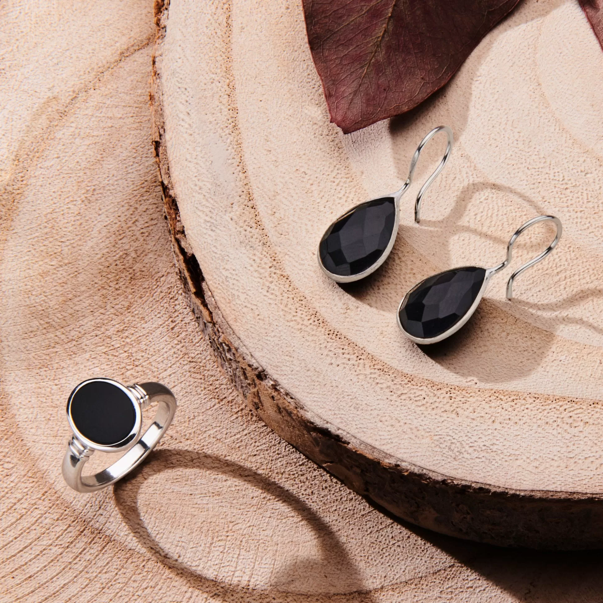 Discount Brioso Cortona Margaretha Anello In Argento Sterling 925 Con Onice Nero Anelli