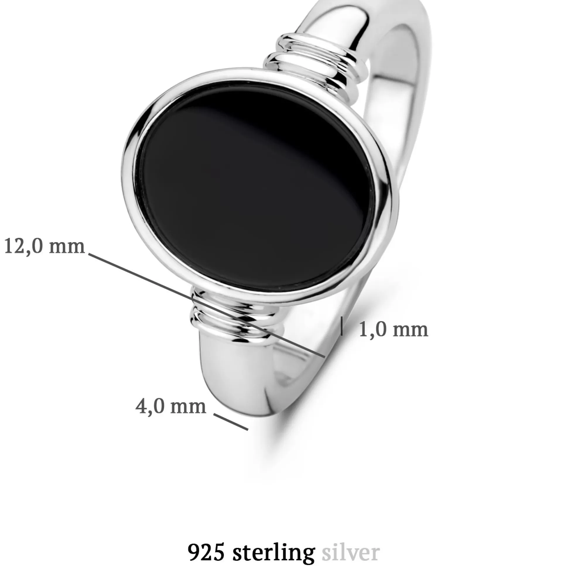 Discount Brioso Cortona Margaretha Anello In Argento Sterling 925 Con Onice Nero Anelli