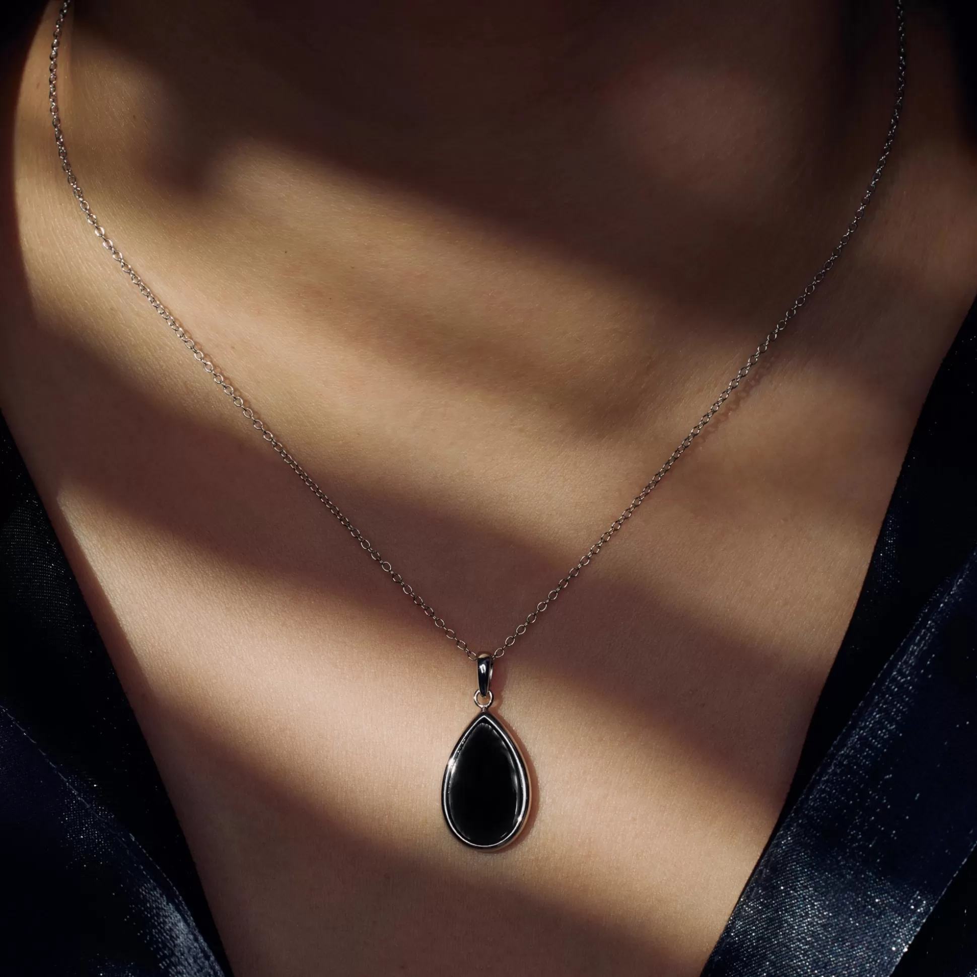 Hot Brioso Cortona Margaretha Collana In Argento Sterling 925 Con Onice Nero Collane