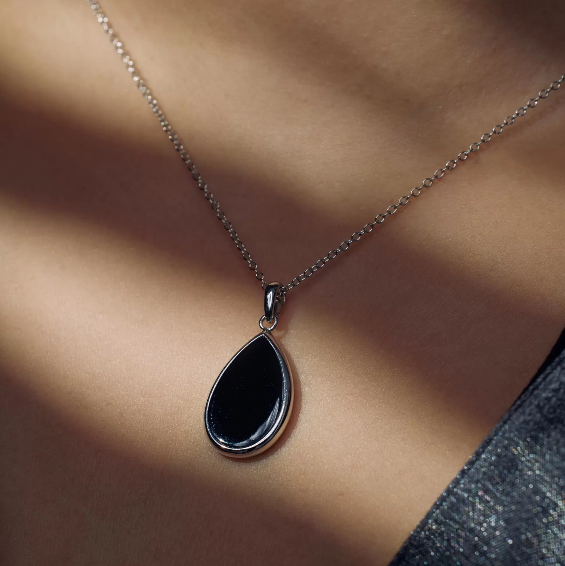 Hot Brioso Cortona Margaretha Collana In Argento Sterling 925 Con Onice Nero Collane