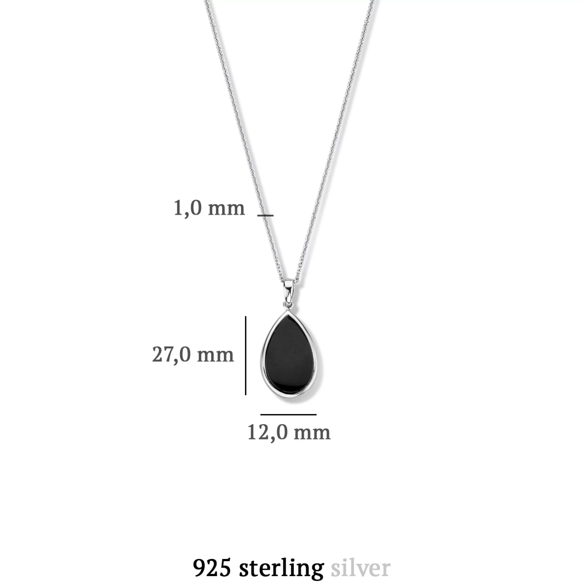 Hot Brioso Cortona Margaretha Collana In Argento Sterling 925 Con Onice Nero Collane