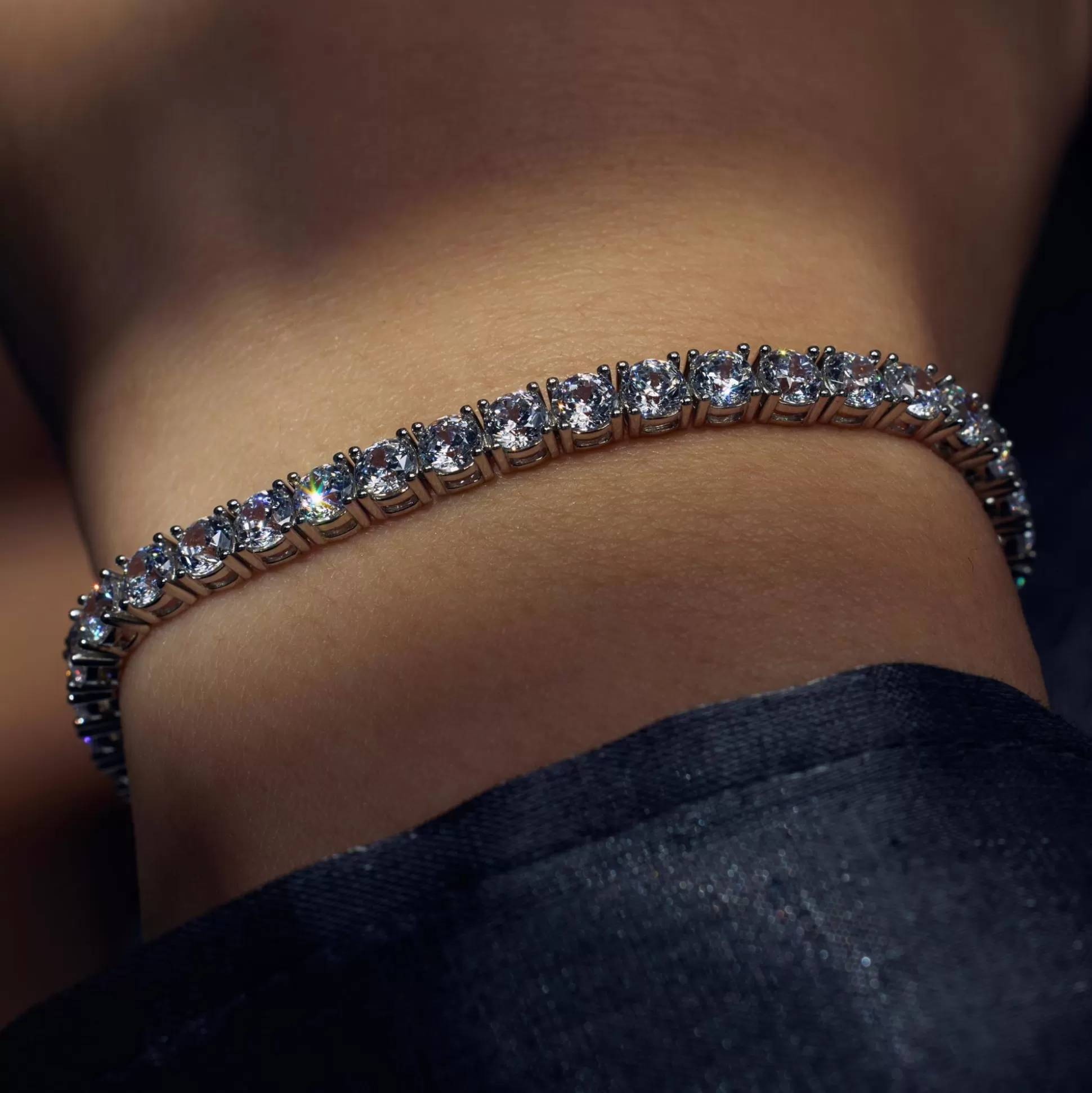 Discount Cento Luci Mila Bracciale In Argento Sterling 925 Con Pietre Zircone Bracciali