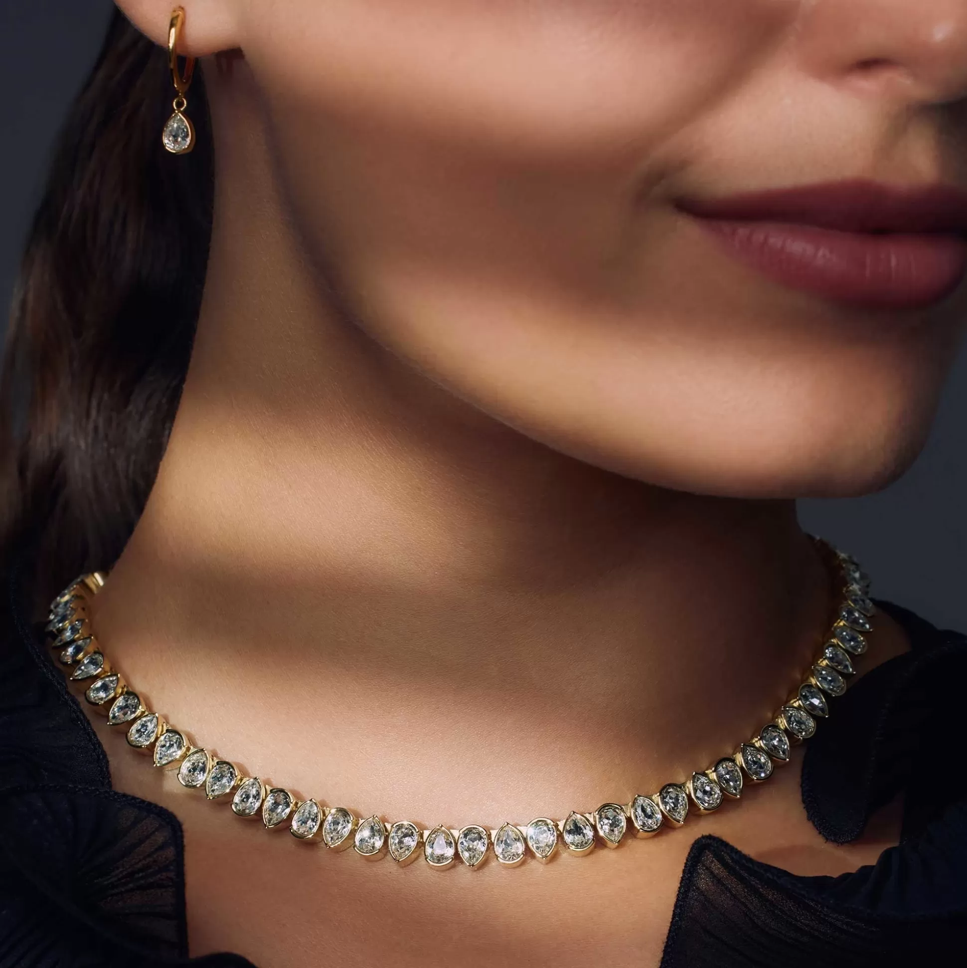 Clearance Cento Luci Natale Collana In Argento Sterling 925 Placcate Oro Con Cristallo Prezioso Collane