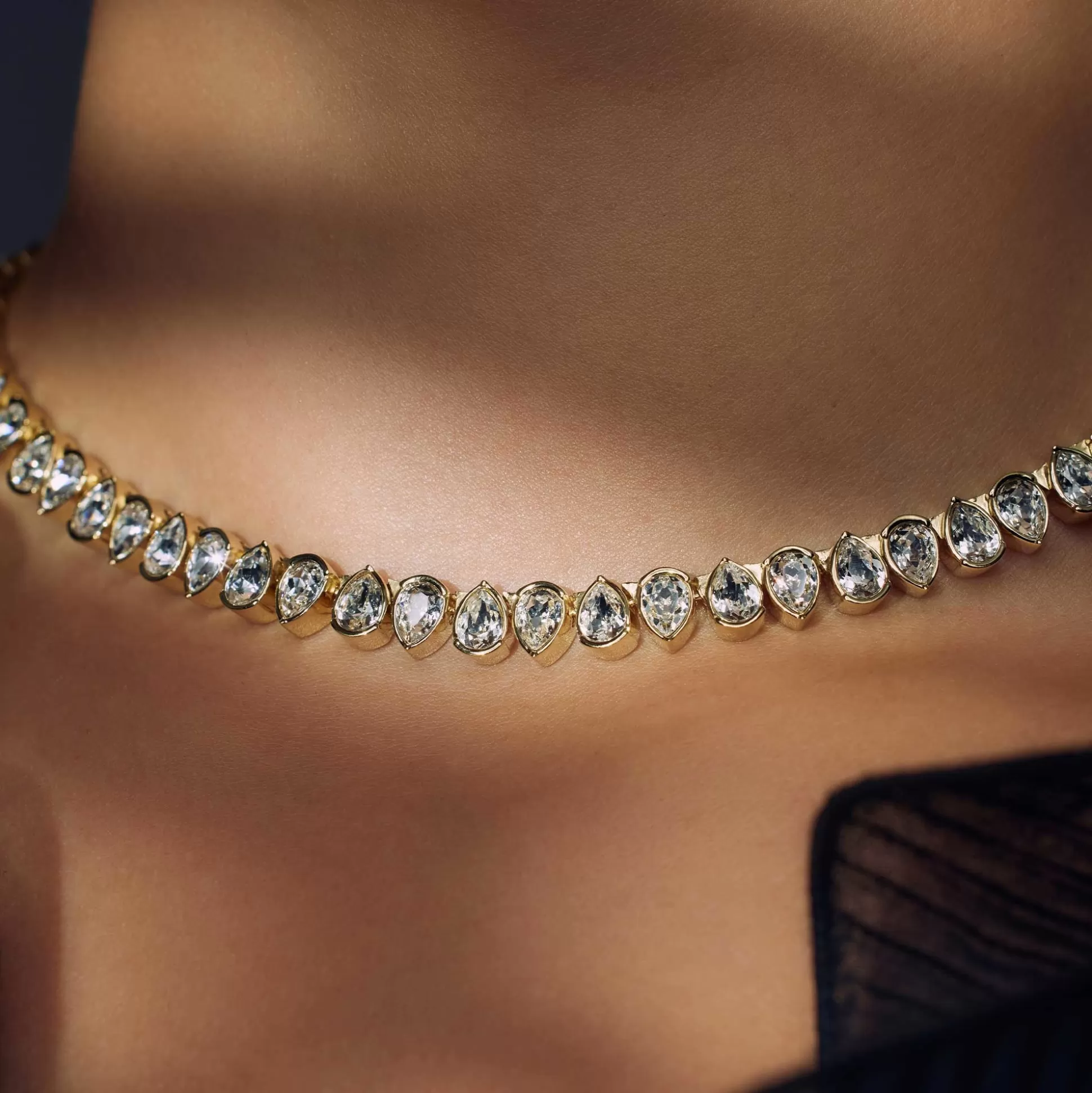 Clearance Cento Luci Natale Collana In Argento Sterling 925 Placcate Oro Con Cristallo Prezioso Collane