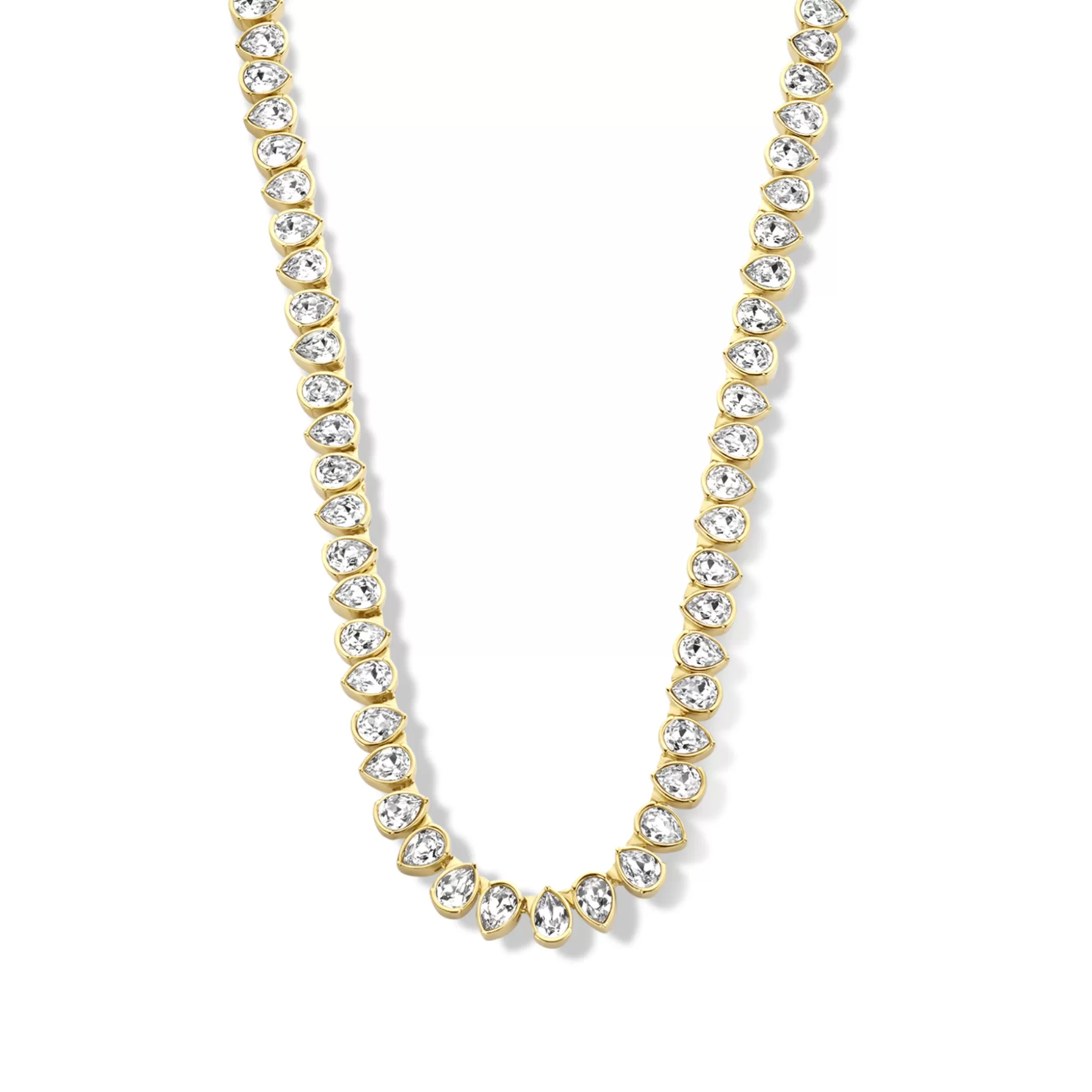 Clearance Cento Luci Natale Collana In Argento Sterling 925 Placcate Oro Con Cristallo Prezioso Collane