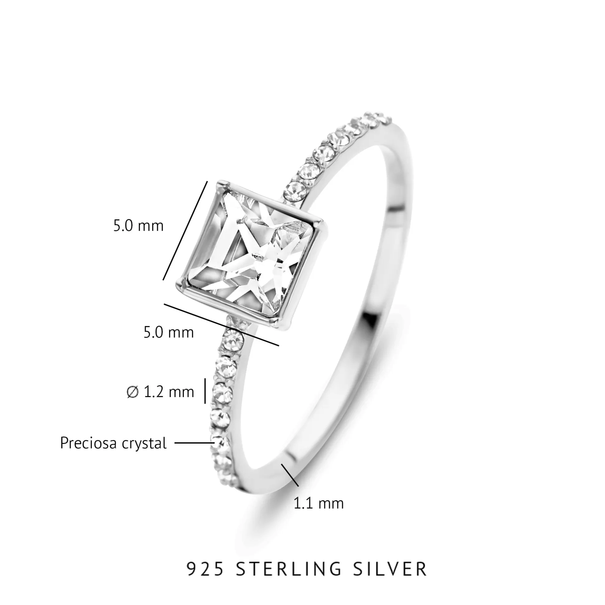 Discount Cento Luci Pia Anello In Argento Sterling 925 Con Cristallo Prezioso Anelli