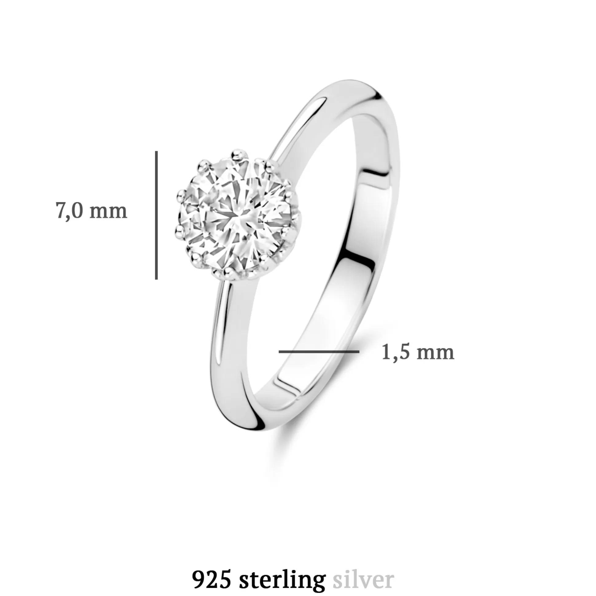 New Cento Luci Rosia Anello In Argento Sterling 925 Con Pietra Zircone Anelli