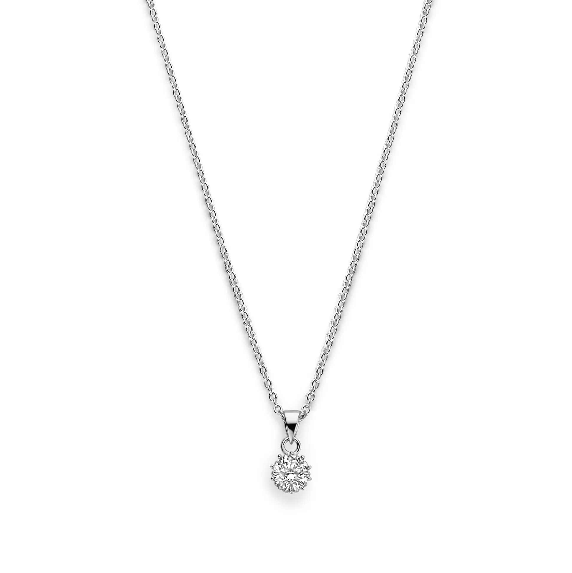 Flash Sale Cento Luci Rosia Collana In Argento Sterling 925 Con Pietra Zircone Collane