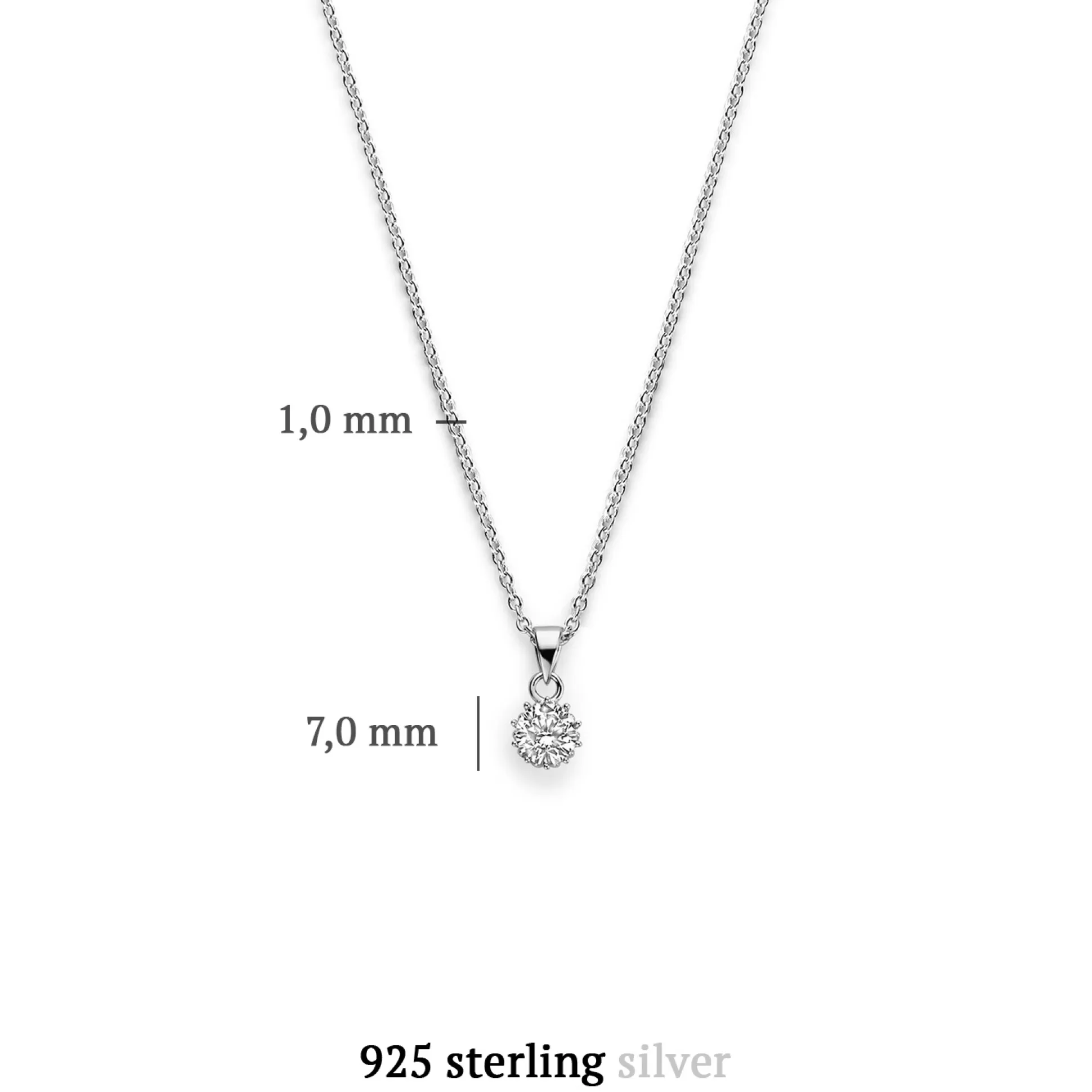 Flash Sale Cento Luci Rosia Collana In Argento Sterling 925 Con Pietra Zircone Collane