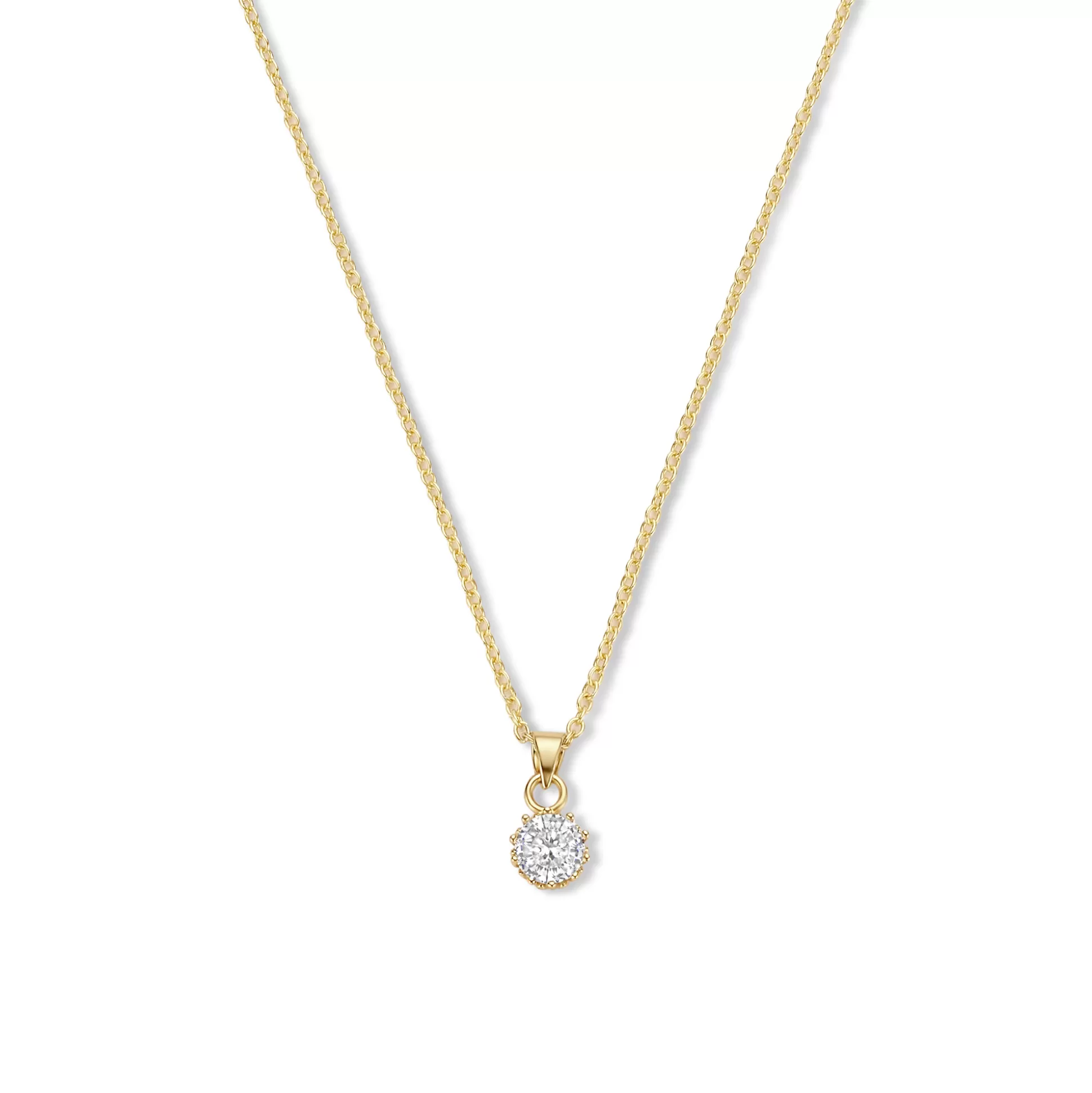 Shop Cento Luci Rosia Collana In Argento Sterling 925 Placcato Oro Con Pietra Zircone Collane