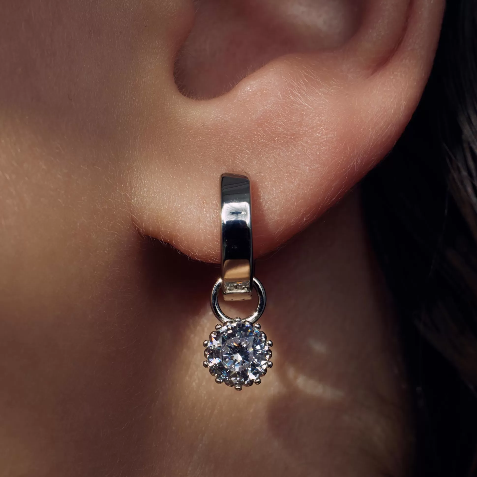 Outlet Cento Luci Rosia Creole In Argento Sterling 925 Con Pietra Zircone Orecchini