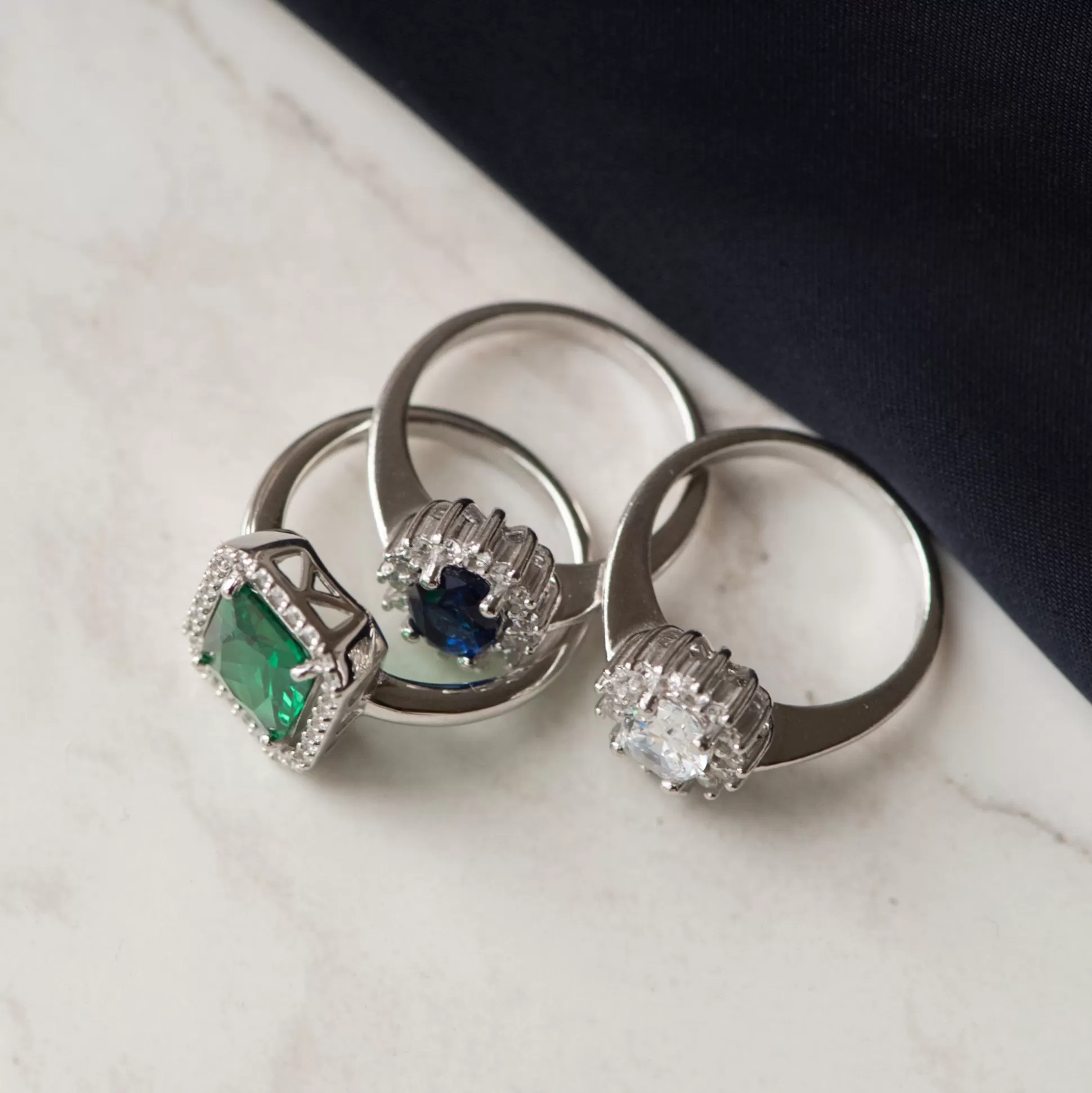 Best Mia Colore Verdi Anello In Argento Sterling 925 Con Pietra Zircone Verde Anelli