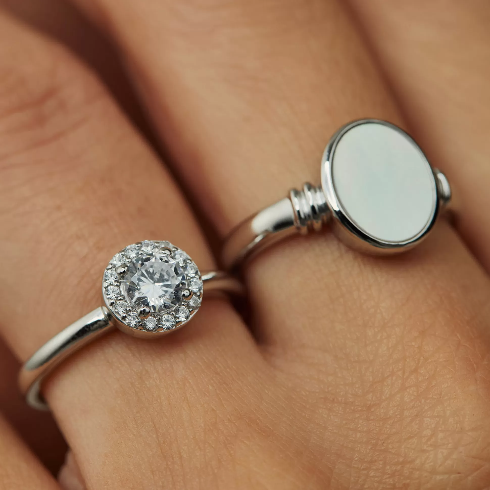 Clearance Ponte Vecchio Dalia Anello In Argento Sterling 925 Con Pietra Zircone Anelli