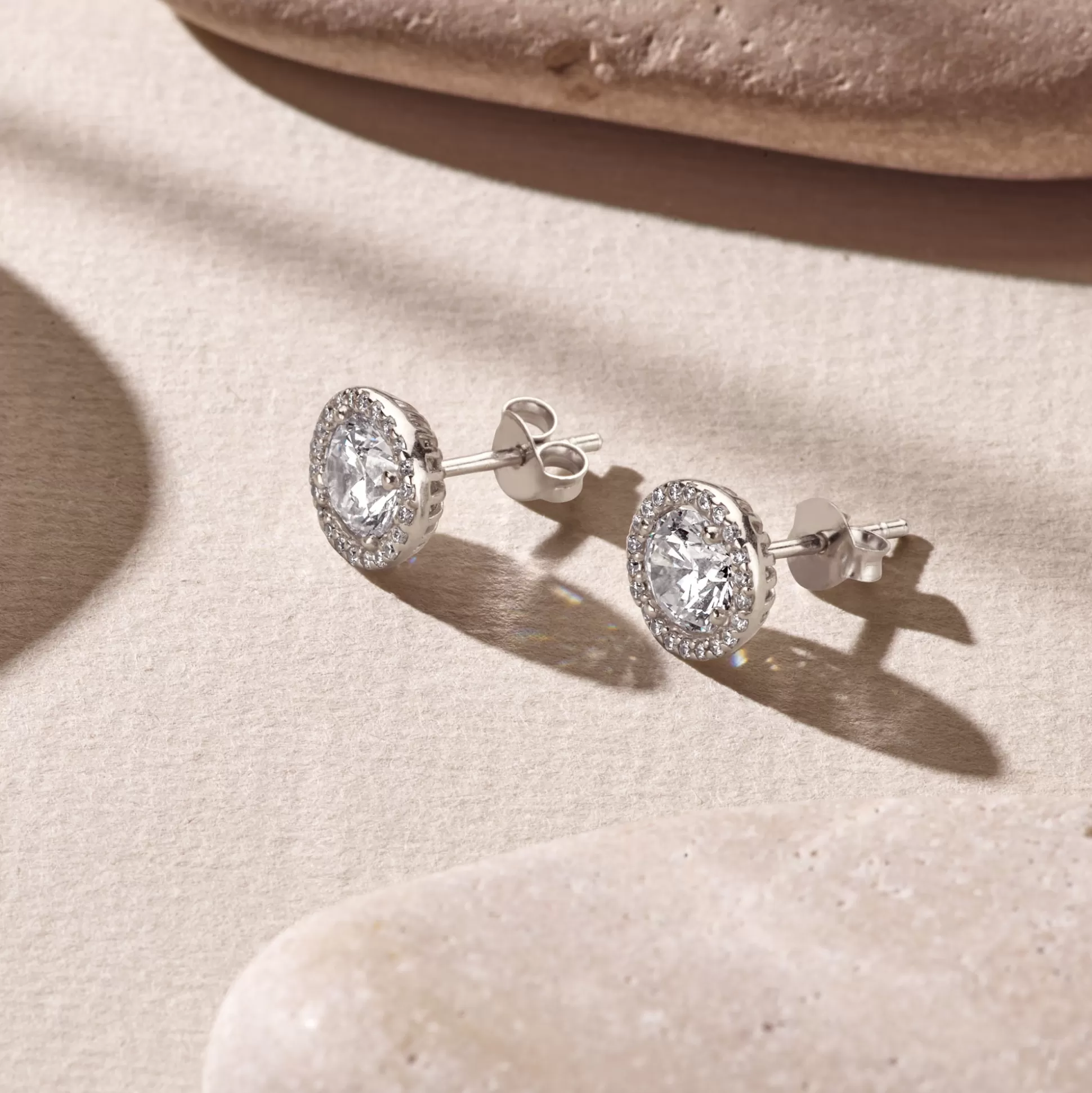 Hot Ponte Vecchio Dalia Orecchini A Bottone In Argento Sterling 925 Con Pietre Zircone Orecchini A Bottone