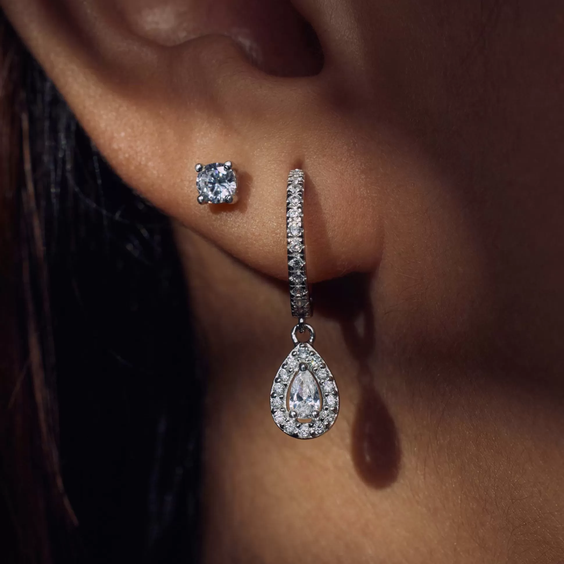 Cheap Ponte Vecchio Dalia Orecchini Pendenti In Argento Sterling 925 Con Pietre Zircone Orecchini
