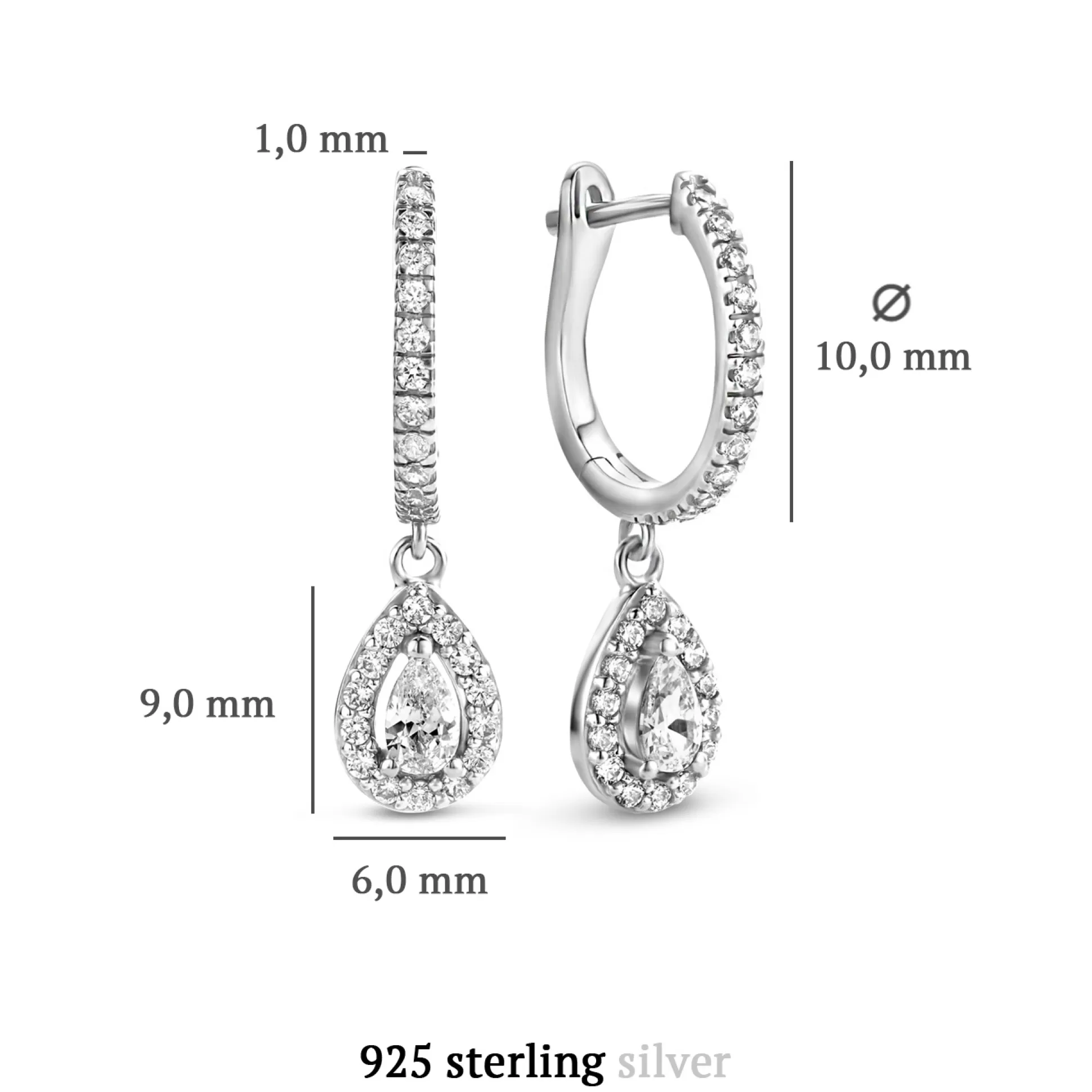 Cheap Ponte Vecchio Dalia Orecchini Pendenti In Argento Sterling 925 Con Pietre Zircone Orecchini