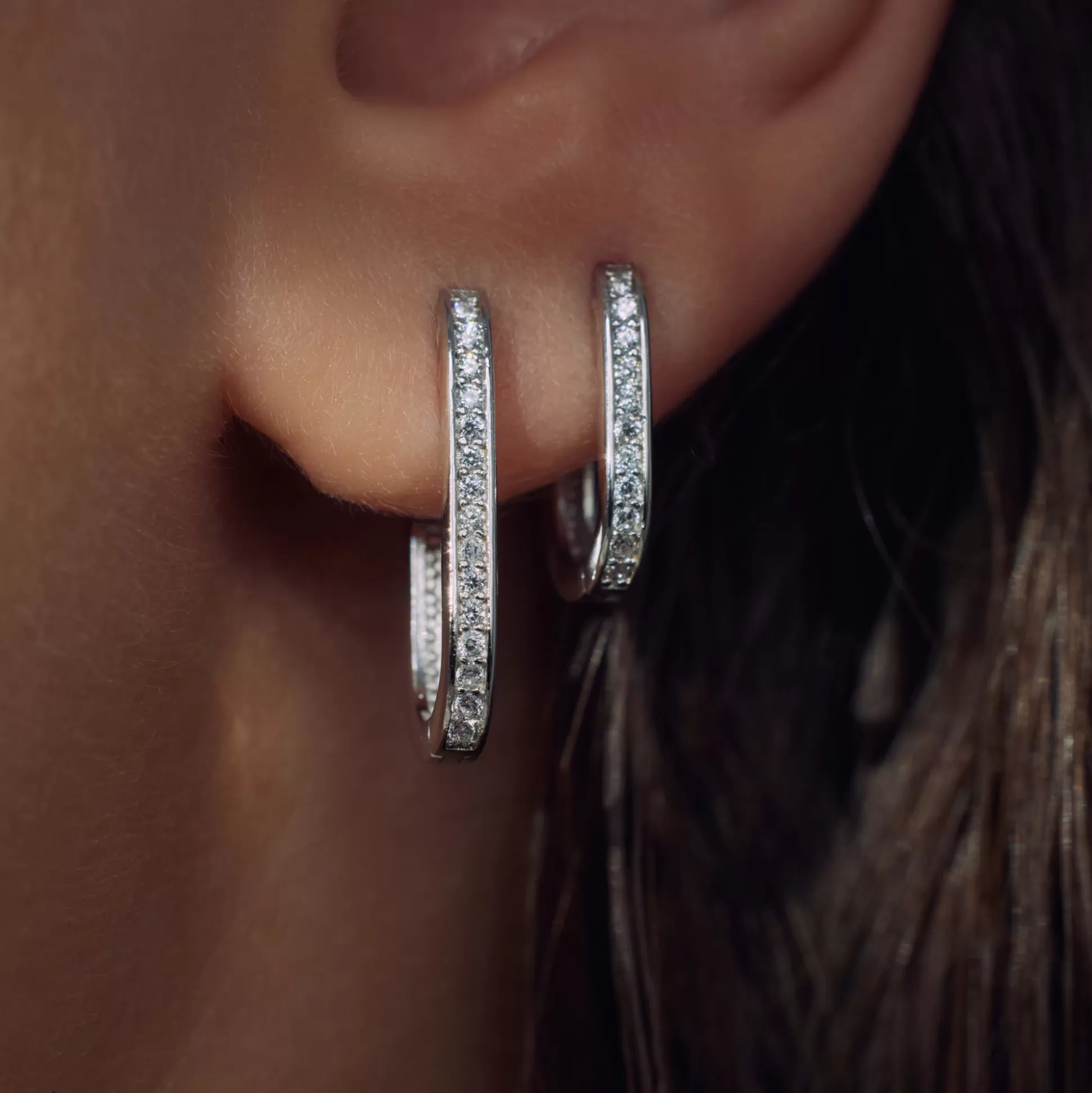 Cheap Ponte Vecchio Elina Creoli In Argento Sterling 925 Con Pietre Zircone Orecchini