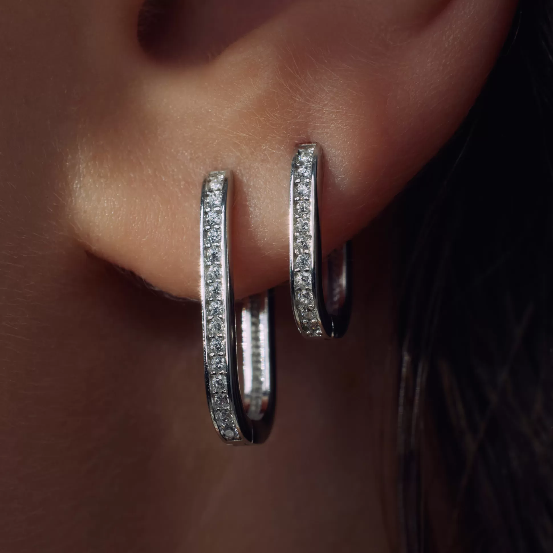 Cheap Ponte Vecchio Elina Creoli In Argento Sterling 925 Con Pietre Zircone Orecchini
