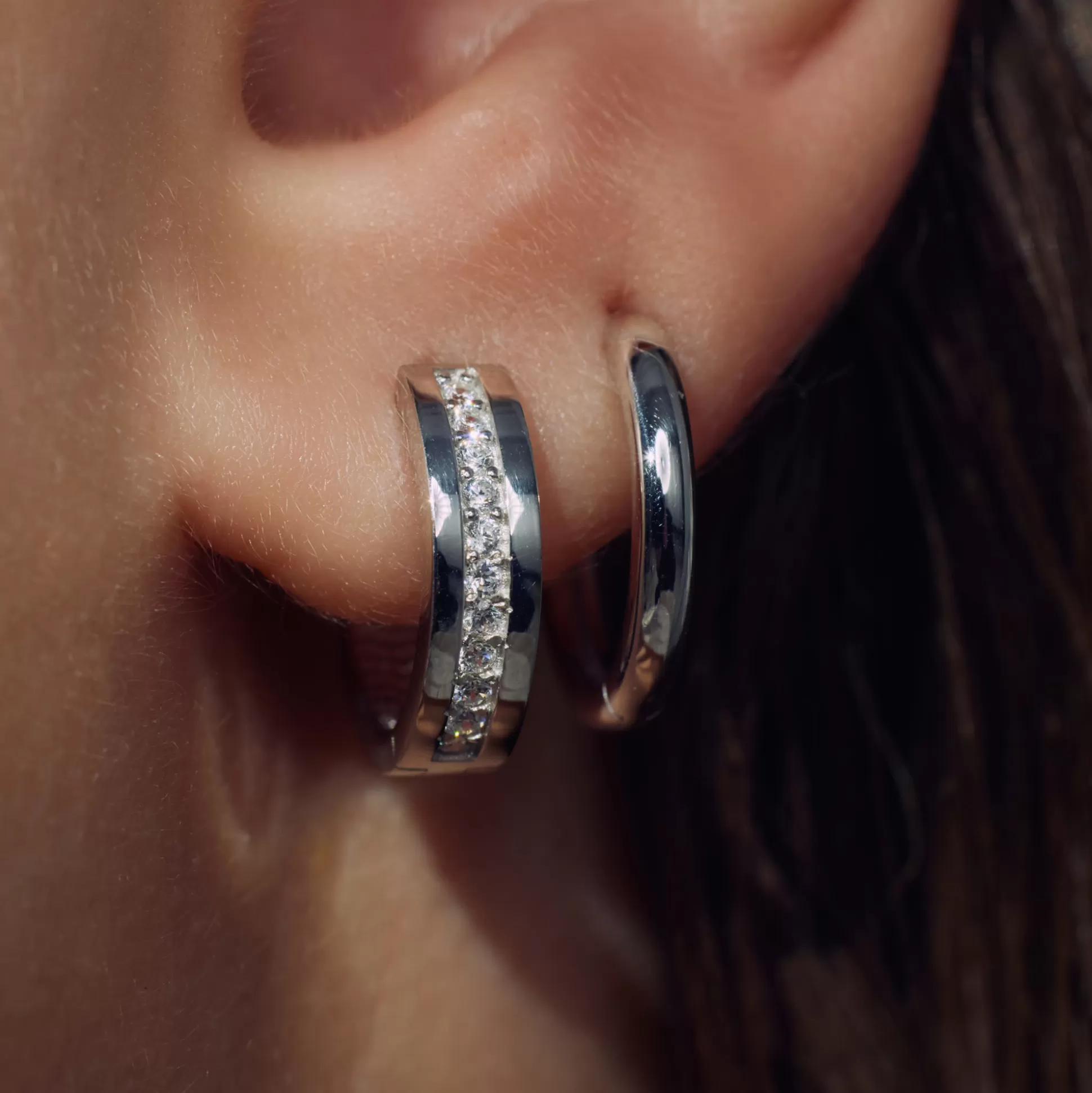 New Ponte Vecchio Santa Trinita Creoli In Argento Sterling 925 Con Pietre Zircone Orecchini