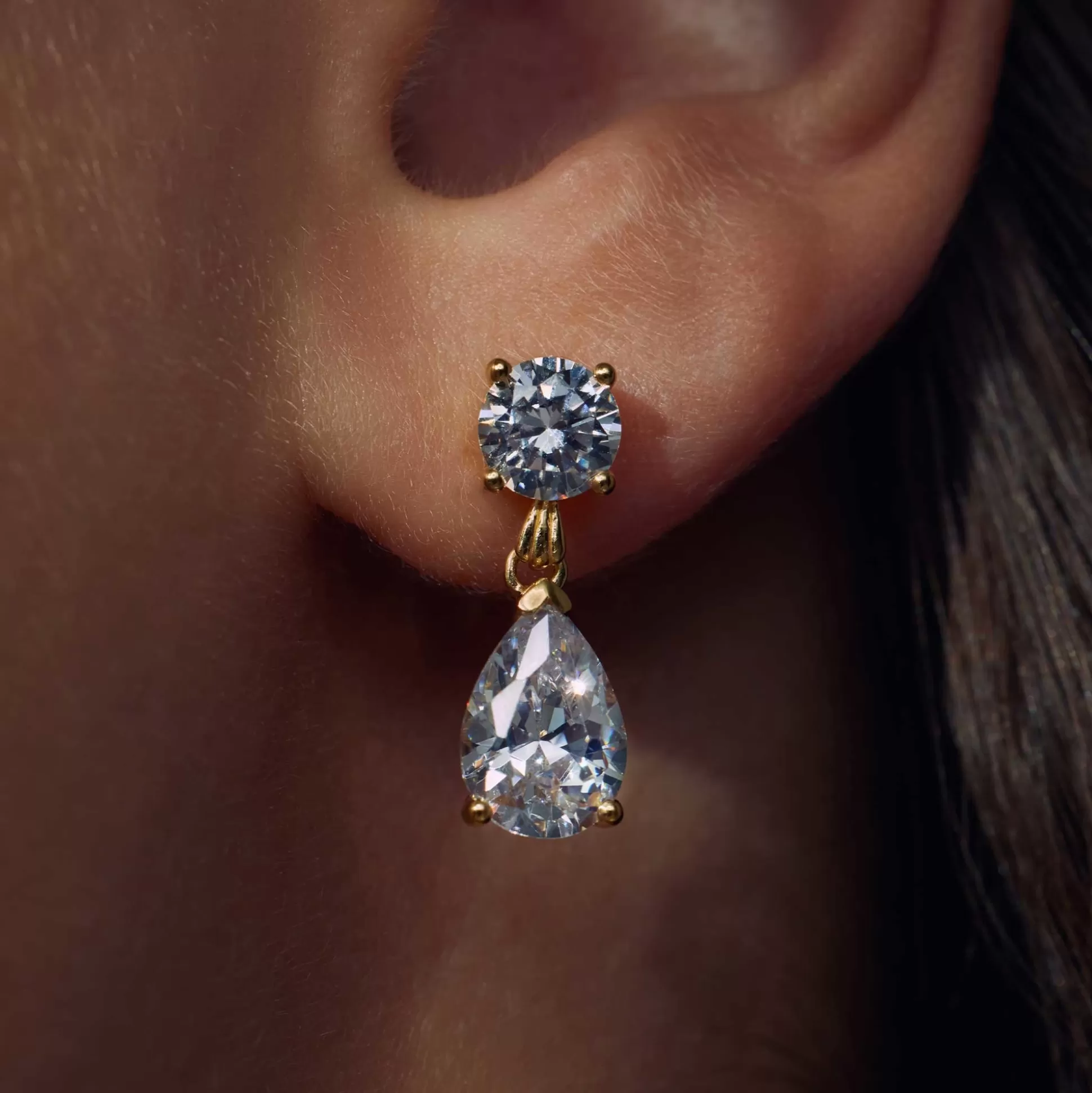 Discount Ponte Vecchio Sienna Orecchini Pendenti In Argento Sterling 925 Placcato Oro Con Pietra Zircone Orecchini