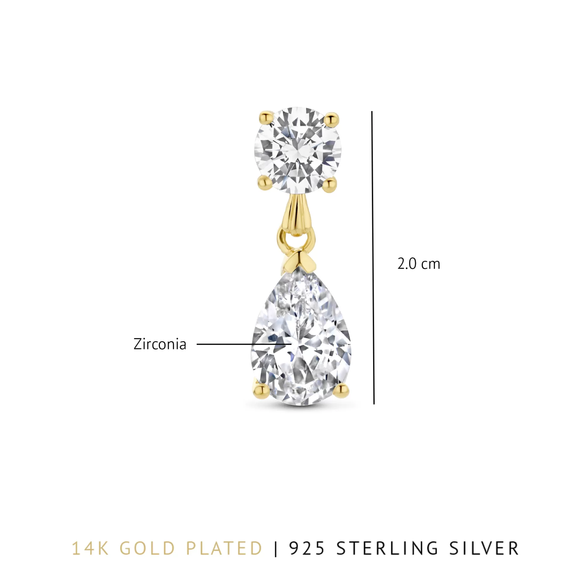 Discount Ponte Vecchio Sienna Orecchini Pendenti In Argento Sterling 925 Placcato Oro Con Pietra Zircone Orecchini