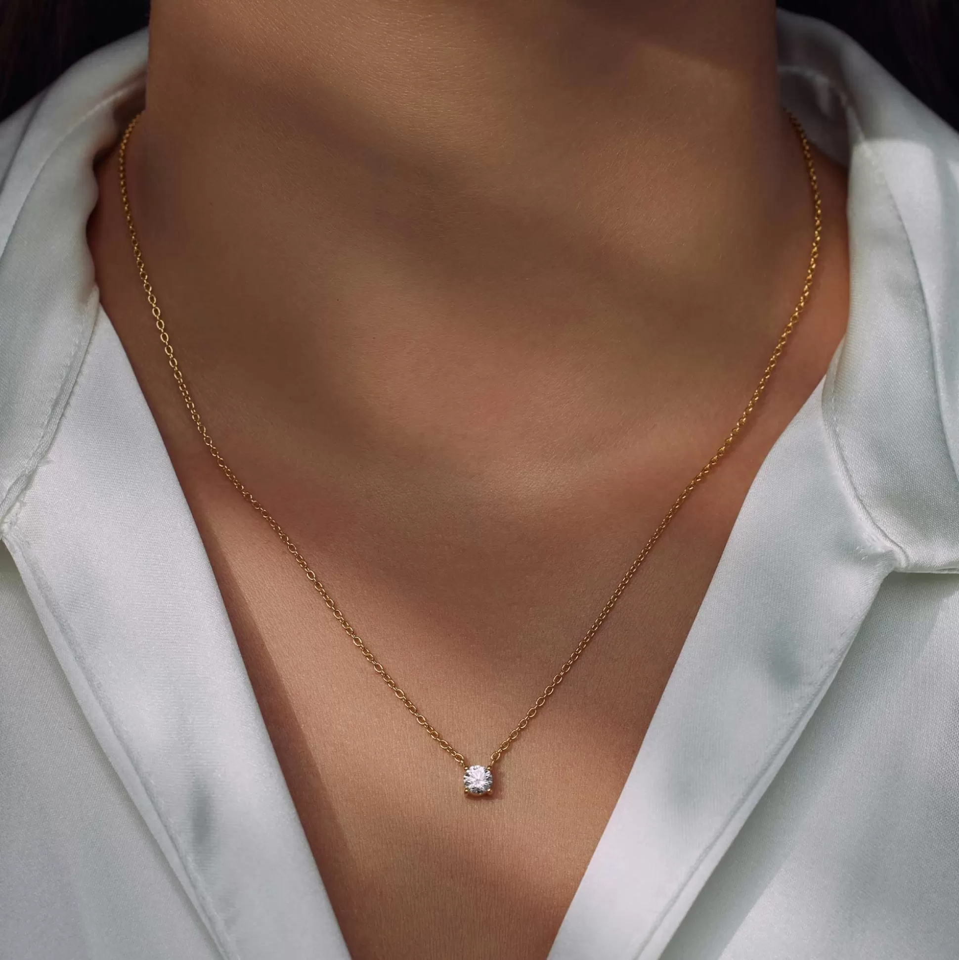 Hot Ponte Vecchio Sofia Collana In Argento Sterling 925 Placcato Oro Con Pietra Zircone Collane