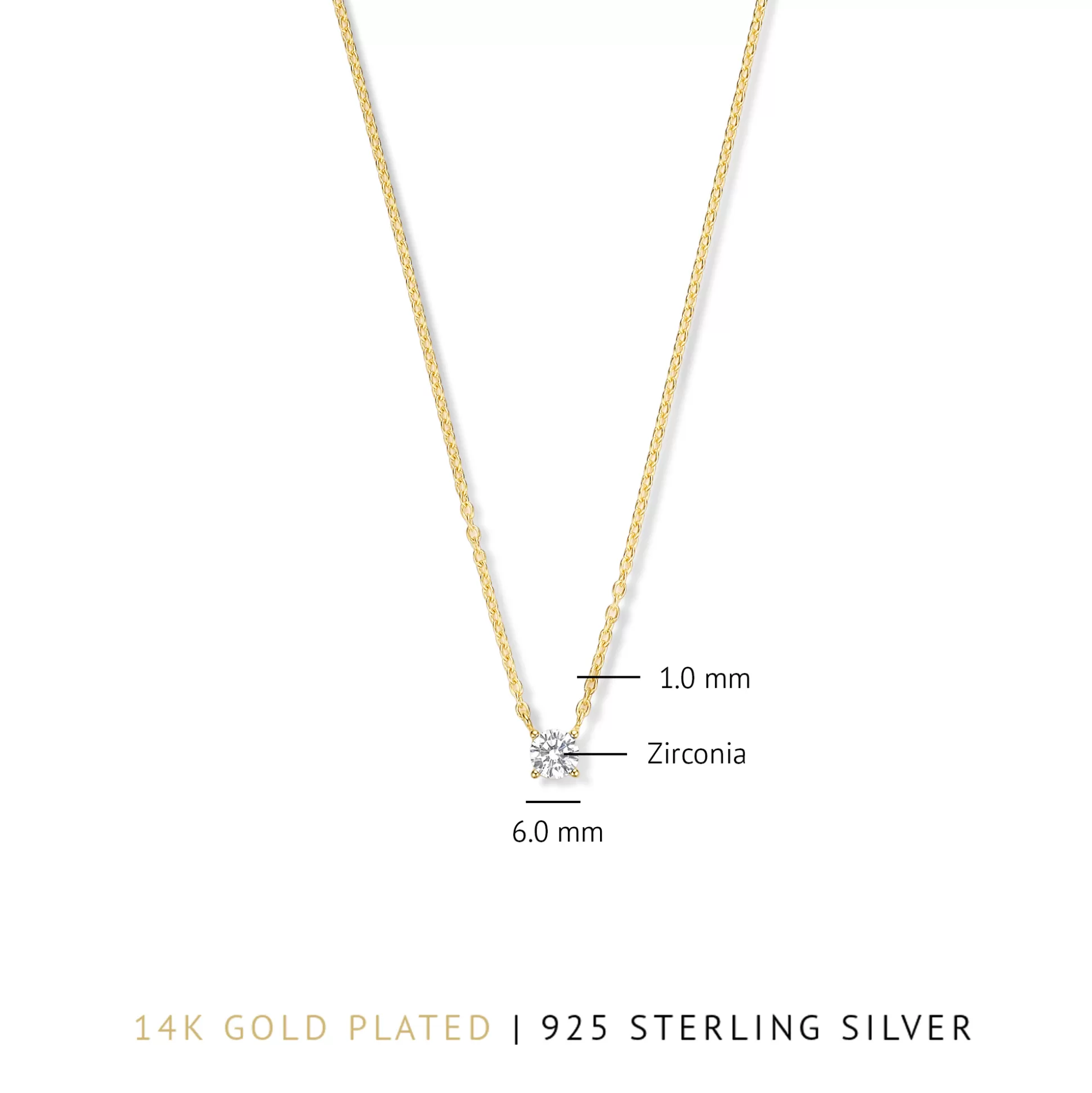 Hot Ponte Vecchio Sofia Collana In Argento Sterling 925 Placcato Oro Con Pietra Zircone Collane