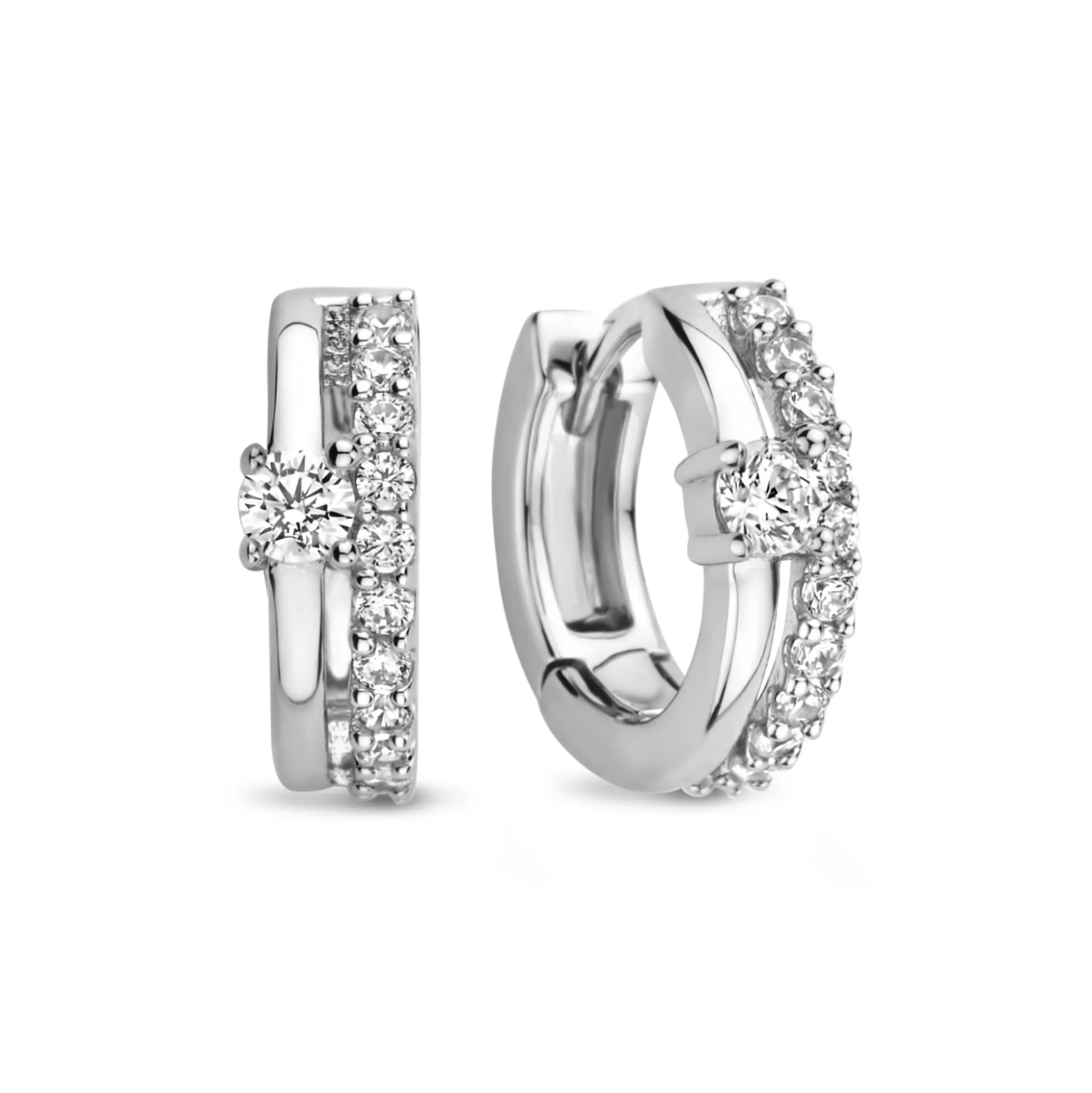 Outlet Ponte Vecchio Uffizi Creole In Argento Sterling 925 Con Pietre Zircone Orecchini