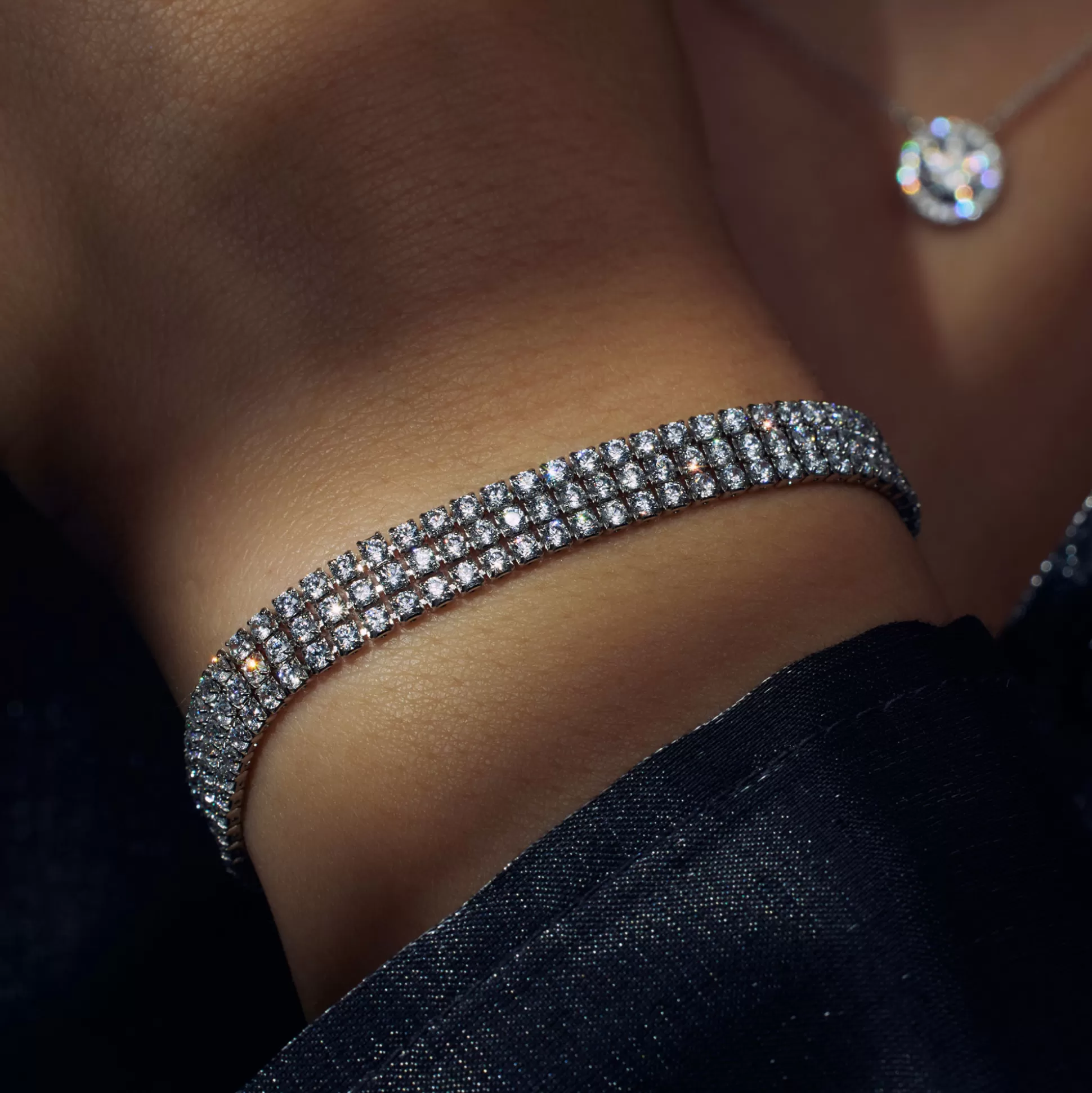 New Ponte Vecchio Vasariano Bracciale In Argento Sterling 925 Con Pietre Zircone Bracciali