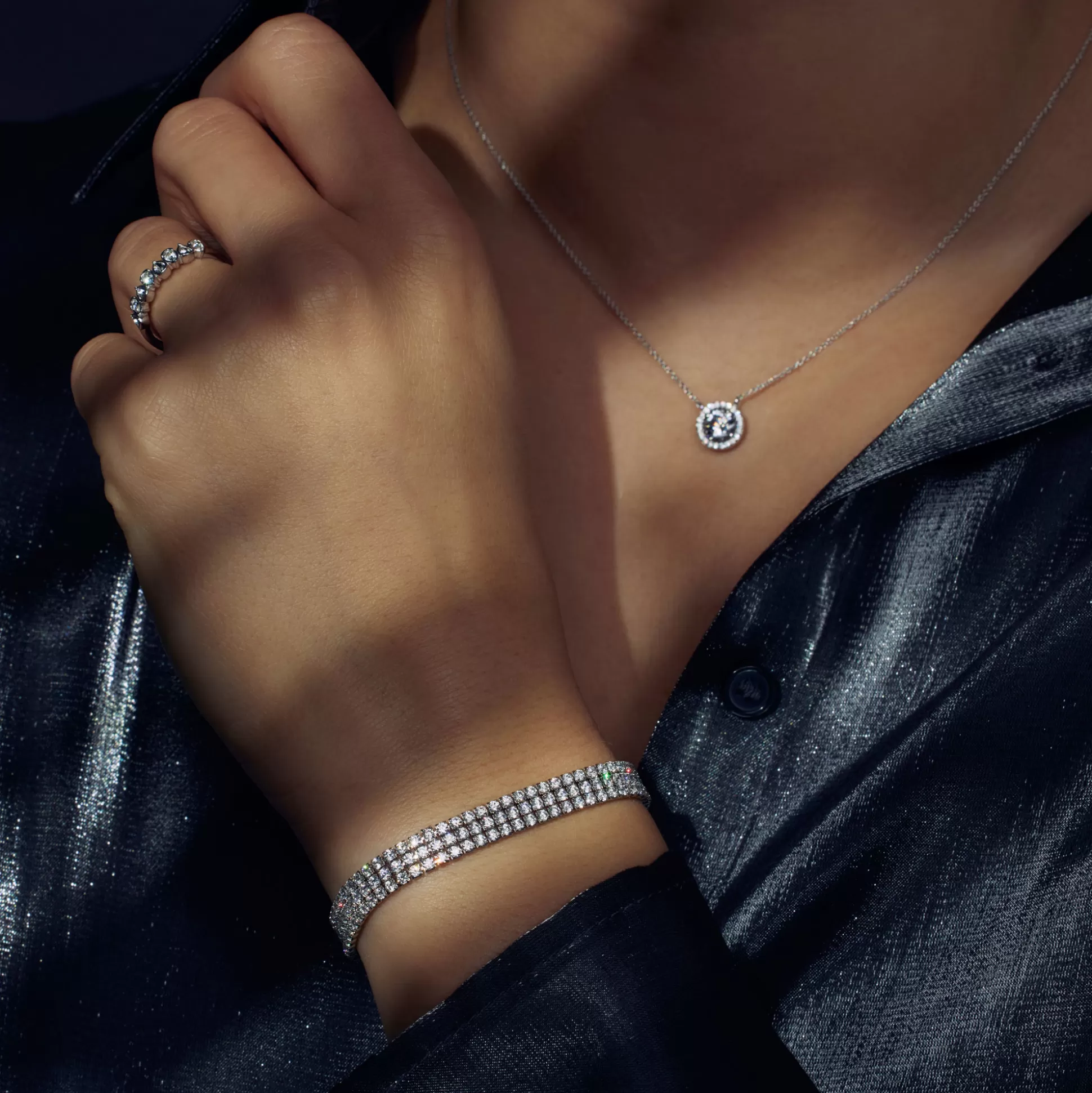 New Ponte Vecchio Vasariano Bracciale In Argento Sterling 925 Con Pietre Zircone Bracciali
