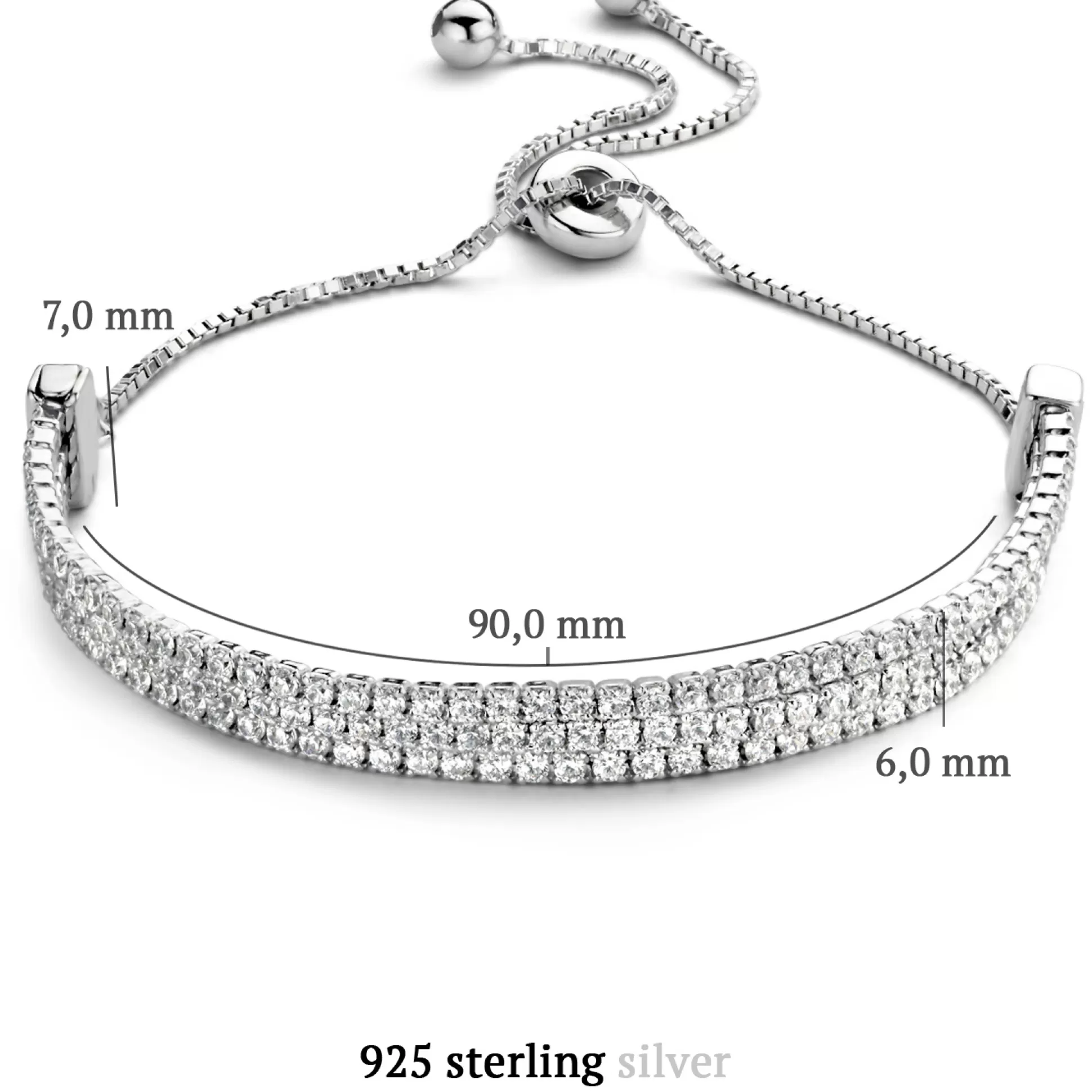 New Ponte Vecchio Vasariano Bracciale In Argento Sterling 925 Con Pietre Zircone Bracciali