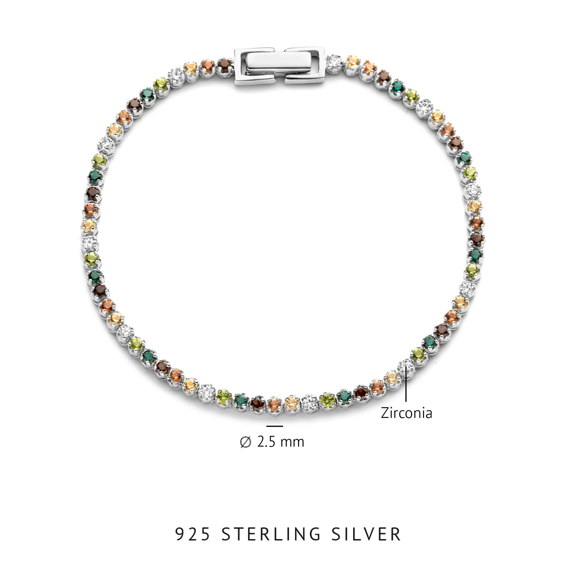 Flash Sale Santa Maria Del Fiore Bracciale In Argento Sterling 925 Con Pietre Zircone Colorate Bracciali