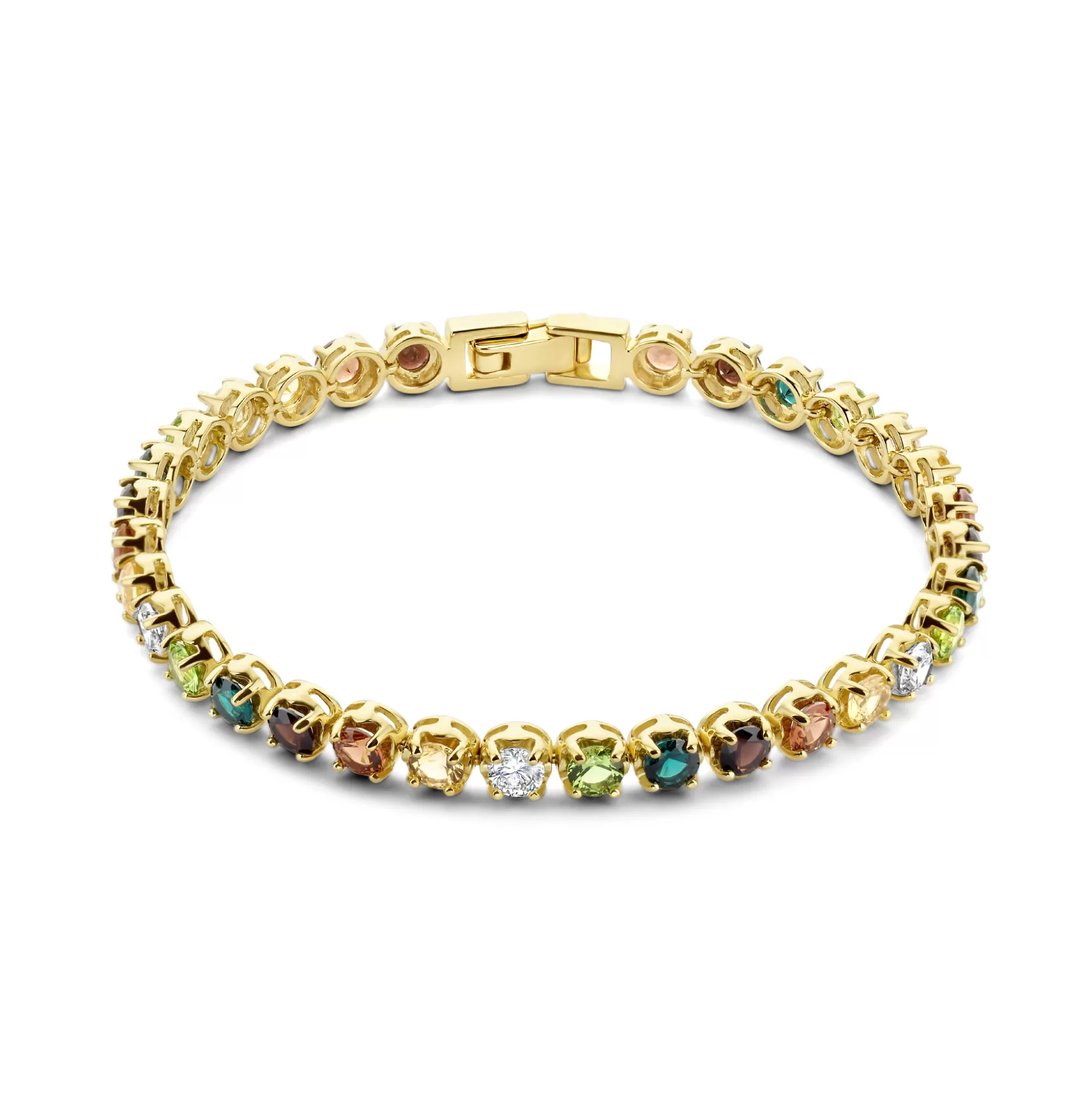 Flash Sale Santa Maria Del Fiore Bracciale In Argento Sterling 925 Placcato Oro Con Pietre Zircone Colorate Bracciali