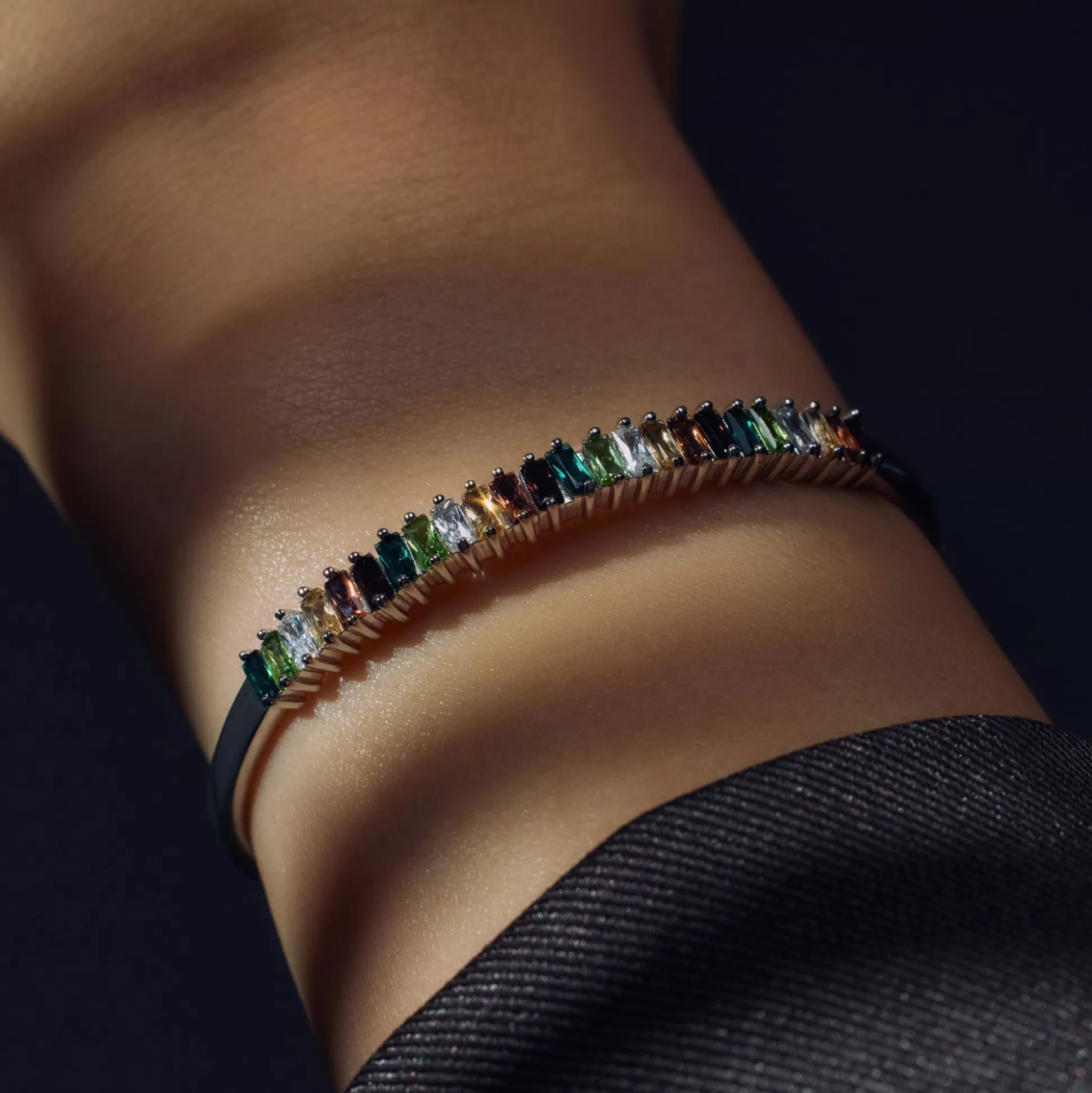 Best Santa Maria Del Fiore Bracciale Rigidi In Argento Sterling 925 Con Pietre Zircone Colorate Bracciali