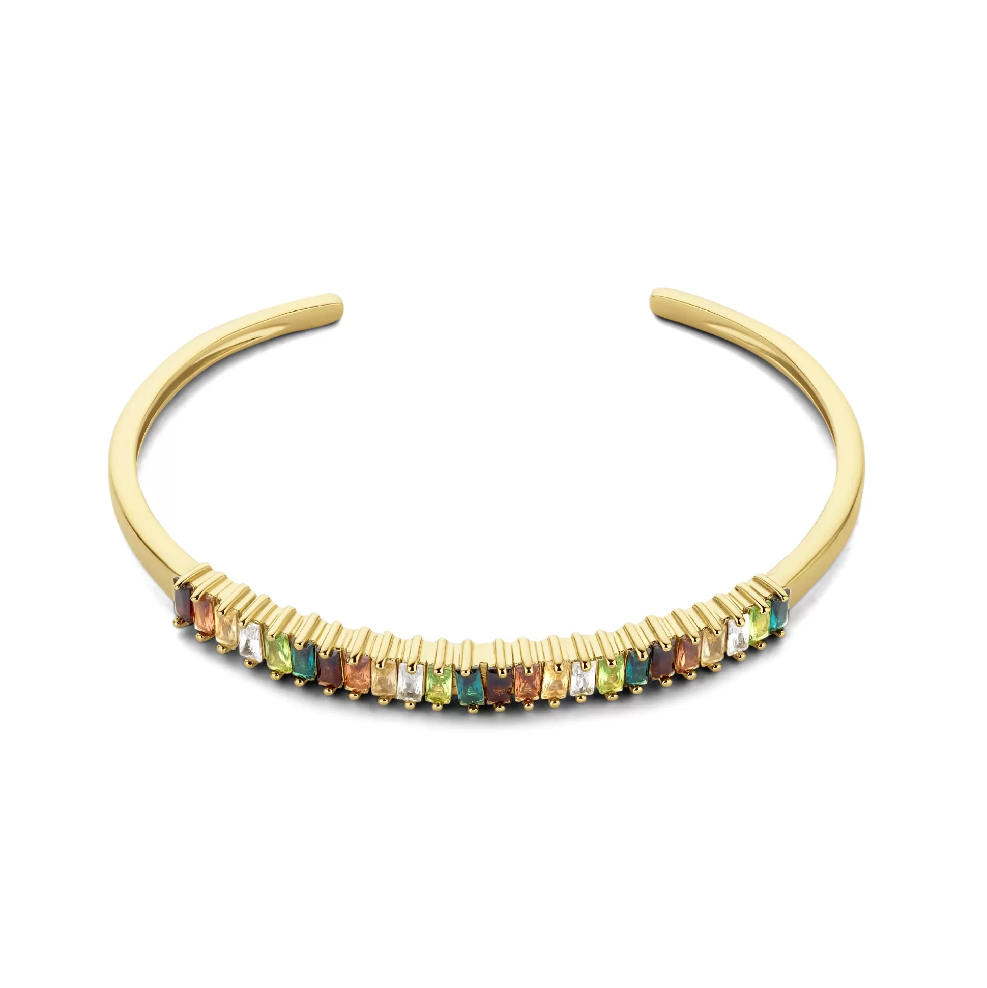 Flash Sale Santa Maria Del Fiore Bracciale Rigidi In Argento Sterling 925 Placcato Oro Con Pietre Zircone Colorate Bracciali
